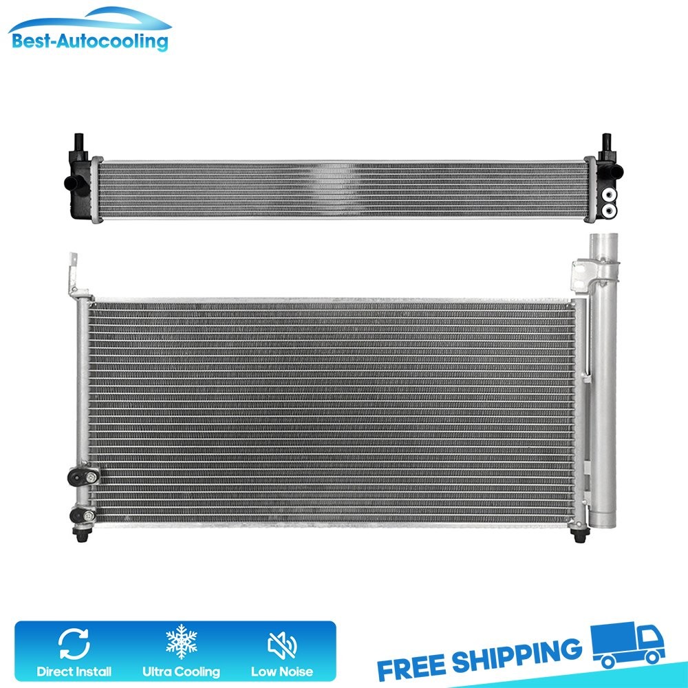 Aluminum Radiator And A/C Condenser For 2010 2011 2012-2015 Toyota Prius 1.8L l4