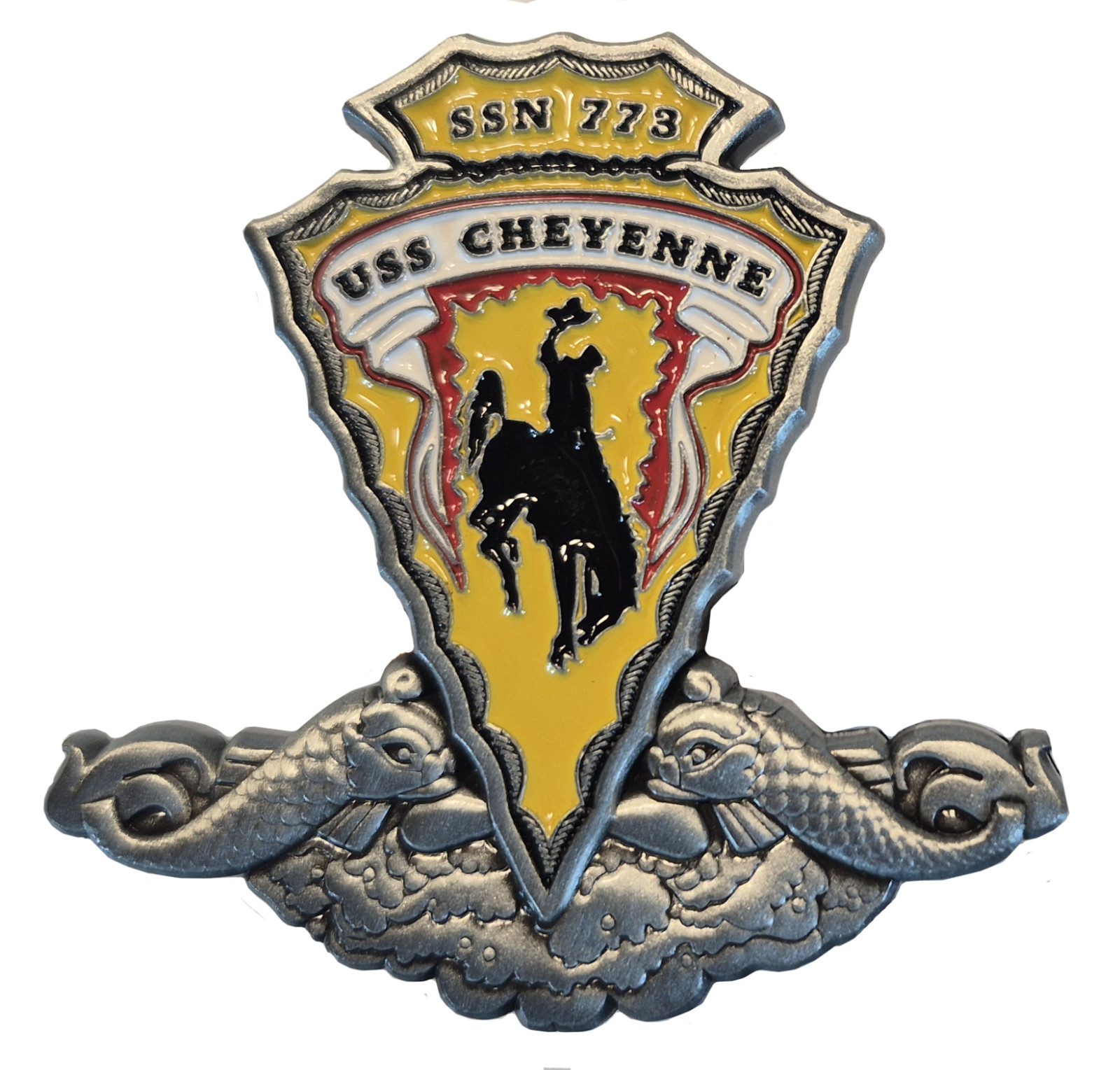 US Navy USS Cheyenne SSN773 submarine challenge coin 2 US Navy USS Cheyenne SSN773 submarine challenge coin 2