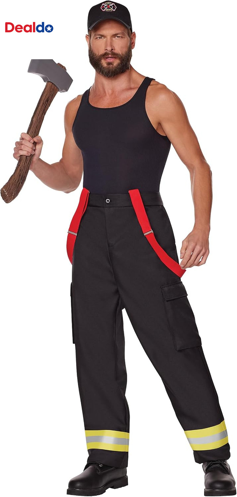Adult Firefighter Costume Kit | Fireman Accessories | Halloween Ouftits for Men