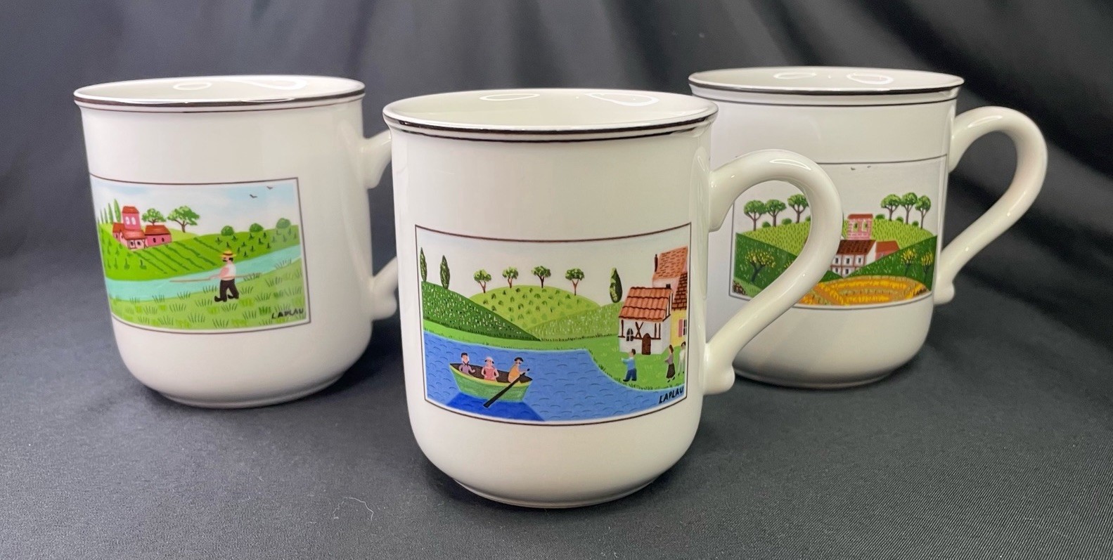 Set Of 3 VILLEROY & BOCH Design Naif Coffee Tea Mugs EUC Set Of 3 VILLEROY & BOCH Design Naif Coffee Tea Mugs EUC