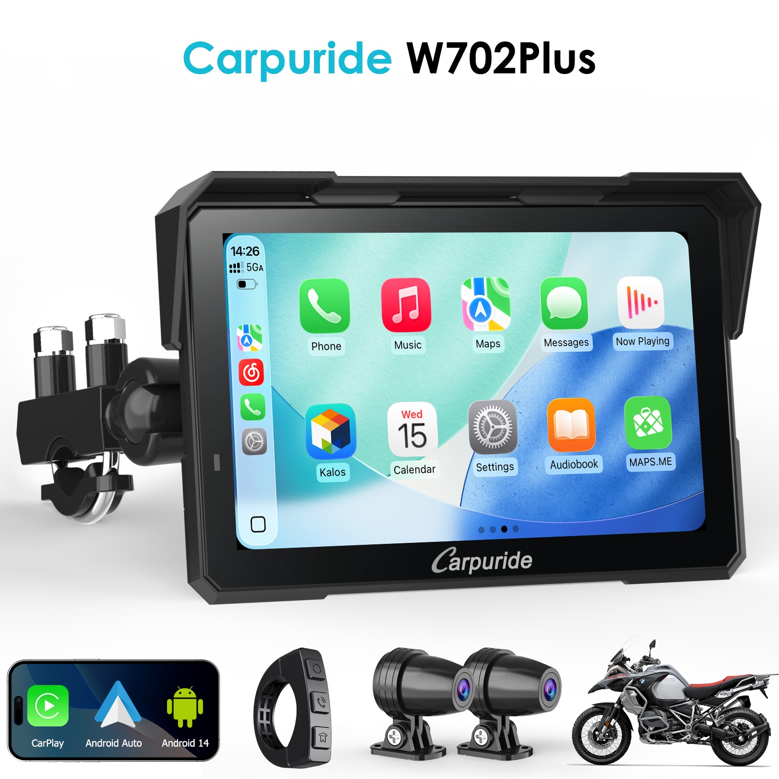 Carpuride W702 Plus Wireless Moto Stereo Install Apps Built in GPS Dual Cameras Carpuride W702 Plus Wireless Moto Stereo Install Apps Built in GPS Dual Cameras