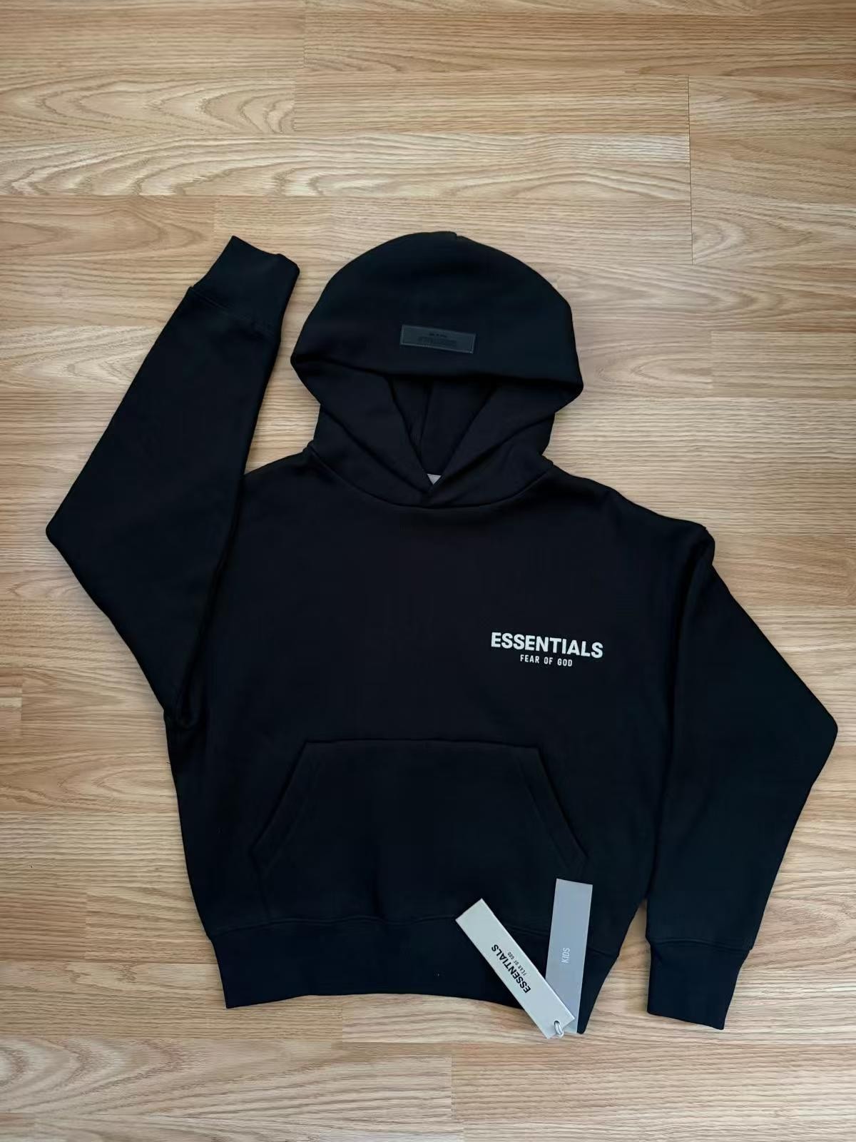 ESSENTIALS Black and white kids hoodie ESSENTIALS Black and white kids hoodie