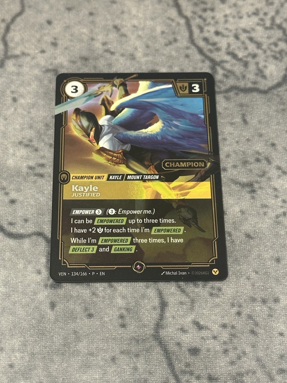 Riftbound TCG: Kayle-Justified Champion Stamped Promo w/ Top 8 and Participation Riftbound TCG: Kayle-Justified Champion Stamped Promo w/ Top 8 and Participation