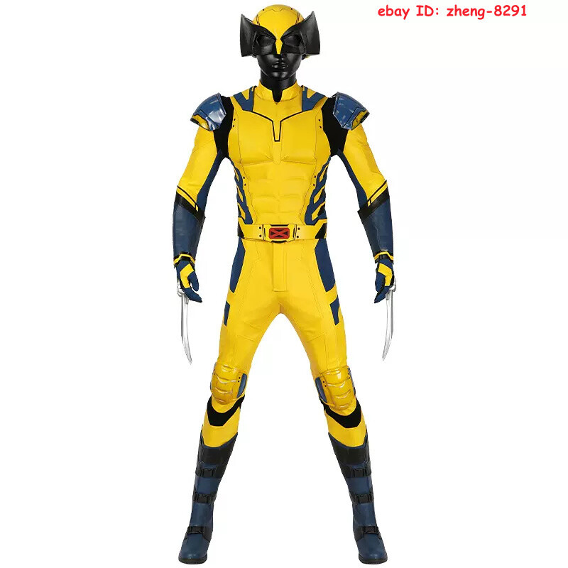 NEW Wolverine Cosplay Costume Outfit Deadpool 3 Halloween Jumpsuit Suit Full Set