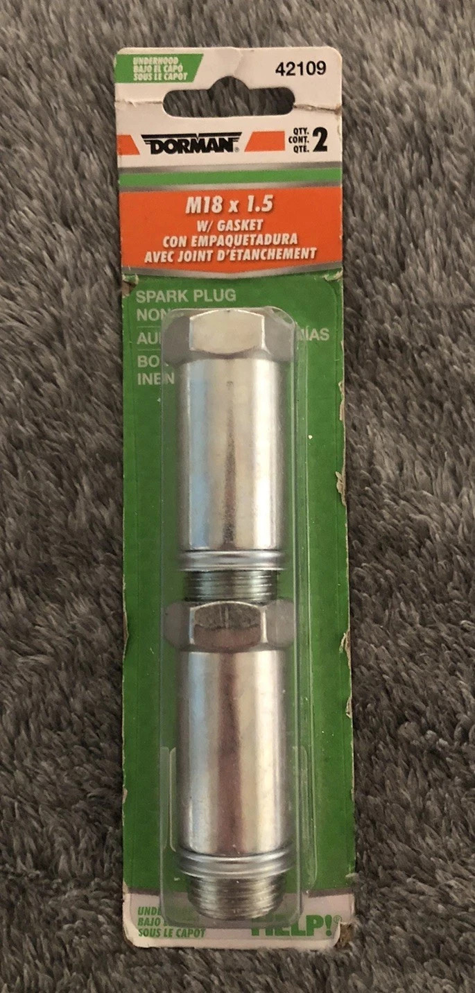 Dorman 42109 M18 1.5 w/ Gasket Steel Non Fouler Qty 2 Per Pack