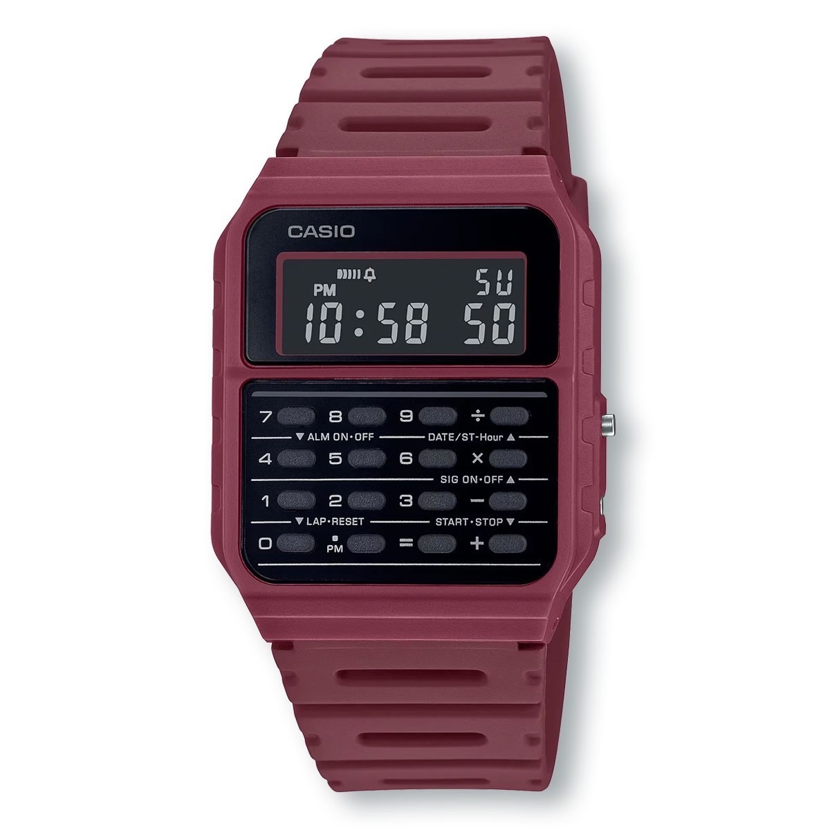 CASIO CA53WF-4B Unisex Calculator Digital Watch, Red