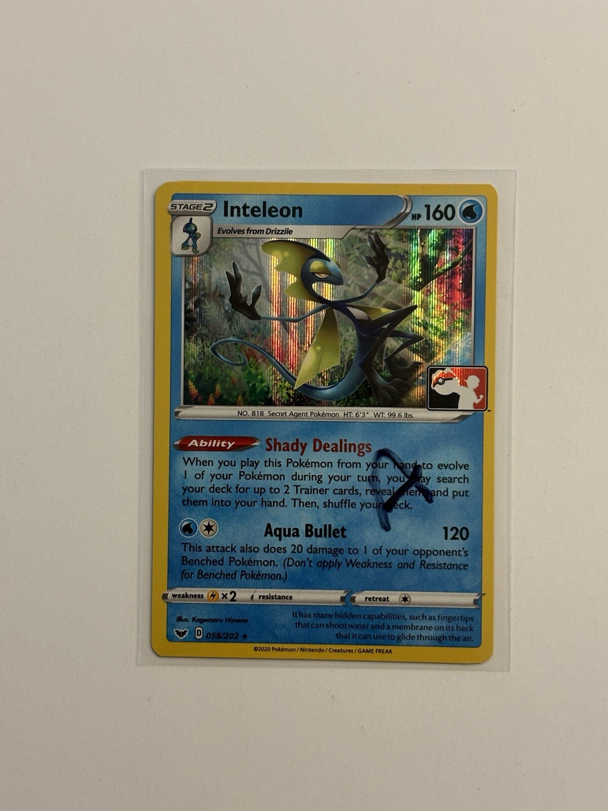 Inteleon 058/202 Pokemon Prize Pack Series 1 & 2 line holo NM FAST SHIP A