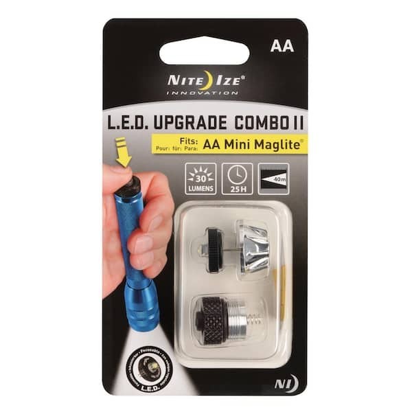 NEW Flashlight Upgrade Kit LED Replaces Bulb, Fits Aa Mini Maglite Twist, Button