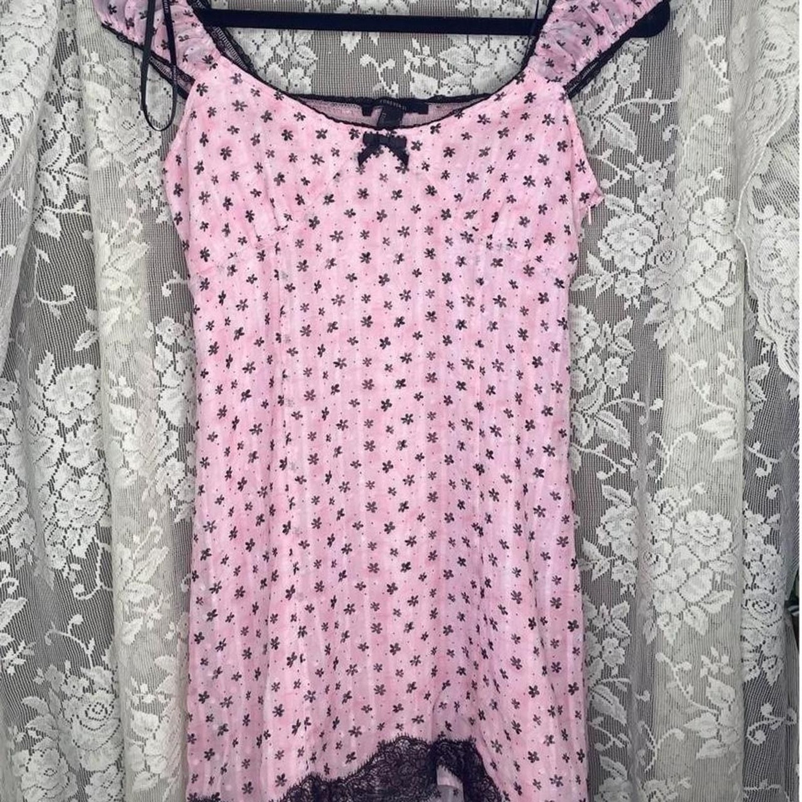 Forever-21 Women\'s Pink and Black Dress Forever-21 Women\'s Pink and Black Dress
