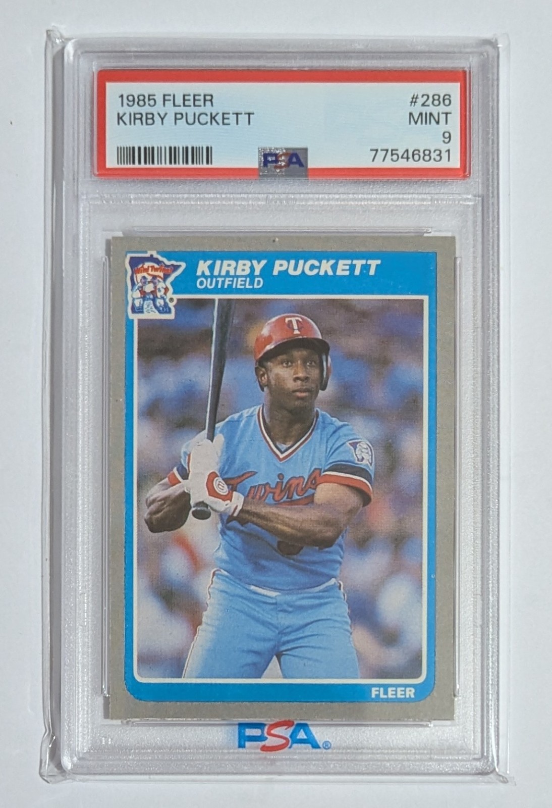 1985 Fleer #286 Kirby Puckett PSA 9 Mint 1985 Fleer #286 Kirby Puckett PSA 9 Mint