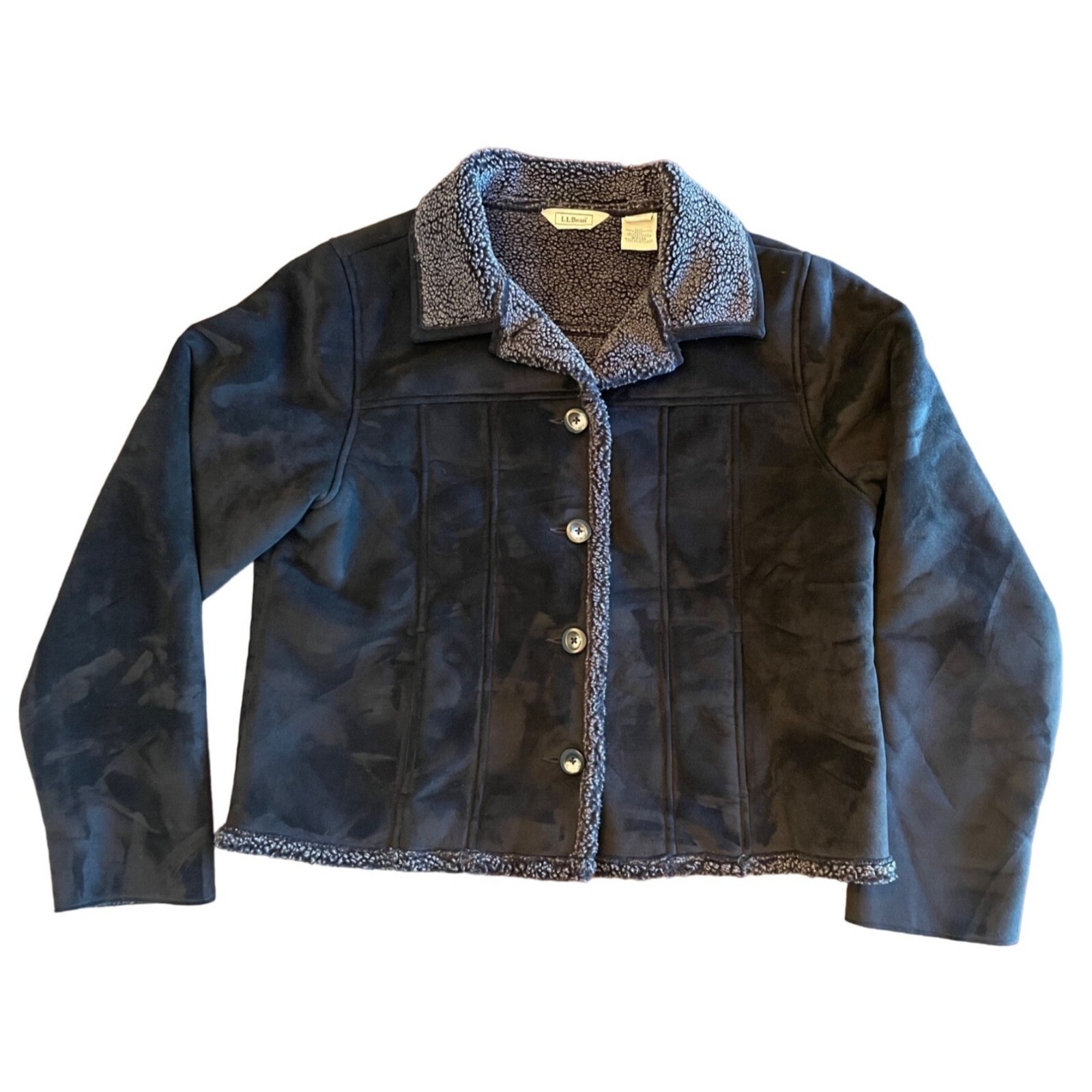 Vintage L.L Bean LL Bean Sherpa Lined Womens Jacket Coat Size Large OYS18 Black Vintage L.L Bean LL Bean Sherpa Lined Womens Jacket Coat Size Large OYS18 Black