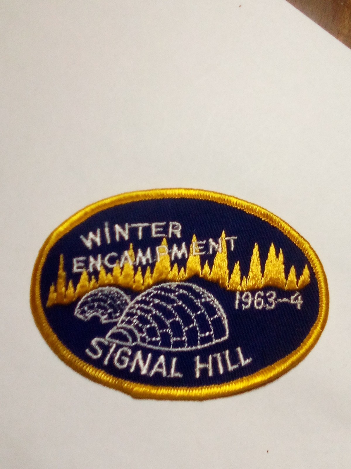 VINTAGE  BSA Patch Winter Encampment Signal Hill 1963-4.               S/270