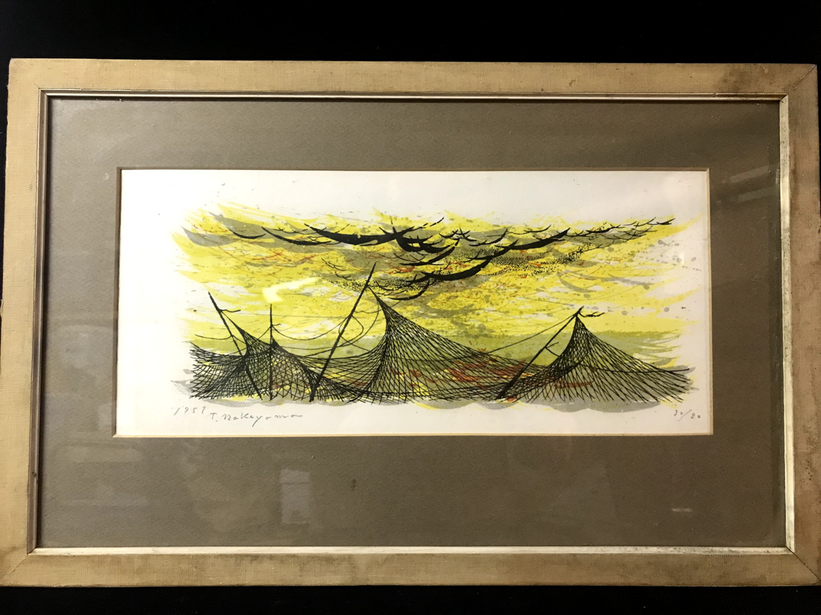 Tadashi Nakayama woodblock print 15 x 7inches signed in pencil 30/30 1957 Tadashi Nakayama woodblock print 15 x 7inches signed in pencil 30/30 1957