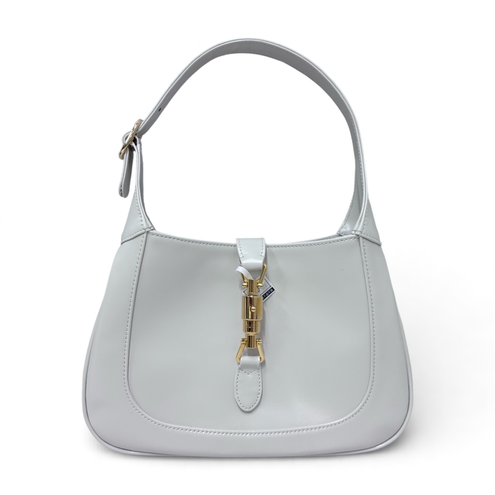 Pre-Owne Gucci Jackie 1961 Small White Smooth Leather Shoulder Bag Gold Hardware Pre-Owne Gucci Jackie 1961 Small White Smooth Leather Shoulder Bag Gold Hardware