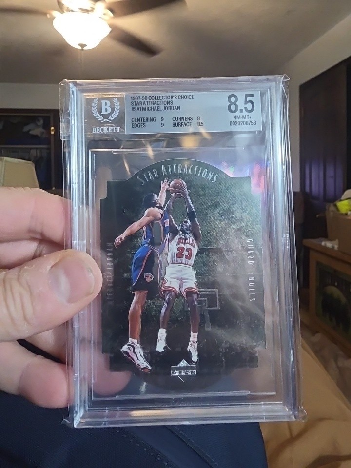 1997 UD COLLECTOR CHOICE\'S MICHAEL JORDAN STAR ATTRACTIONS DIE CUT💥🗯 BGS 9 🔥 1997 UD COLLECTOR CHOICE\'S MICHAEL JORDAN STAR ATTRACTIONS DIE CUT💥🗯 BGS 9 🔥