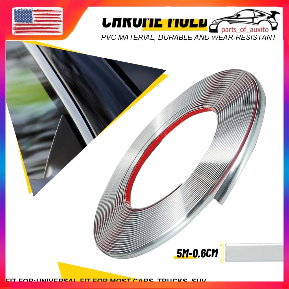 6mm 5m Chrome Molding Trim Exterior Interior Decorative Flexable Strip Roof 2019