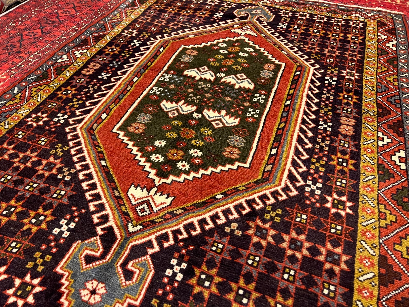 COLLECTRS\' ITEM Antique Tribal  Natural Vegetable Dye Caucasian Kazak Carpet