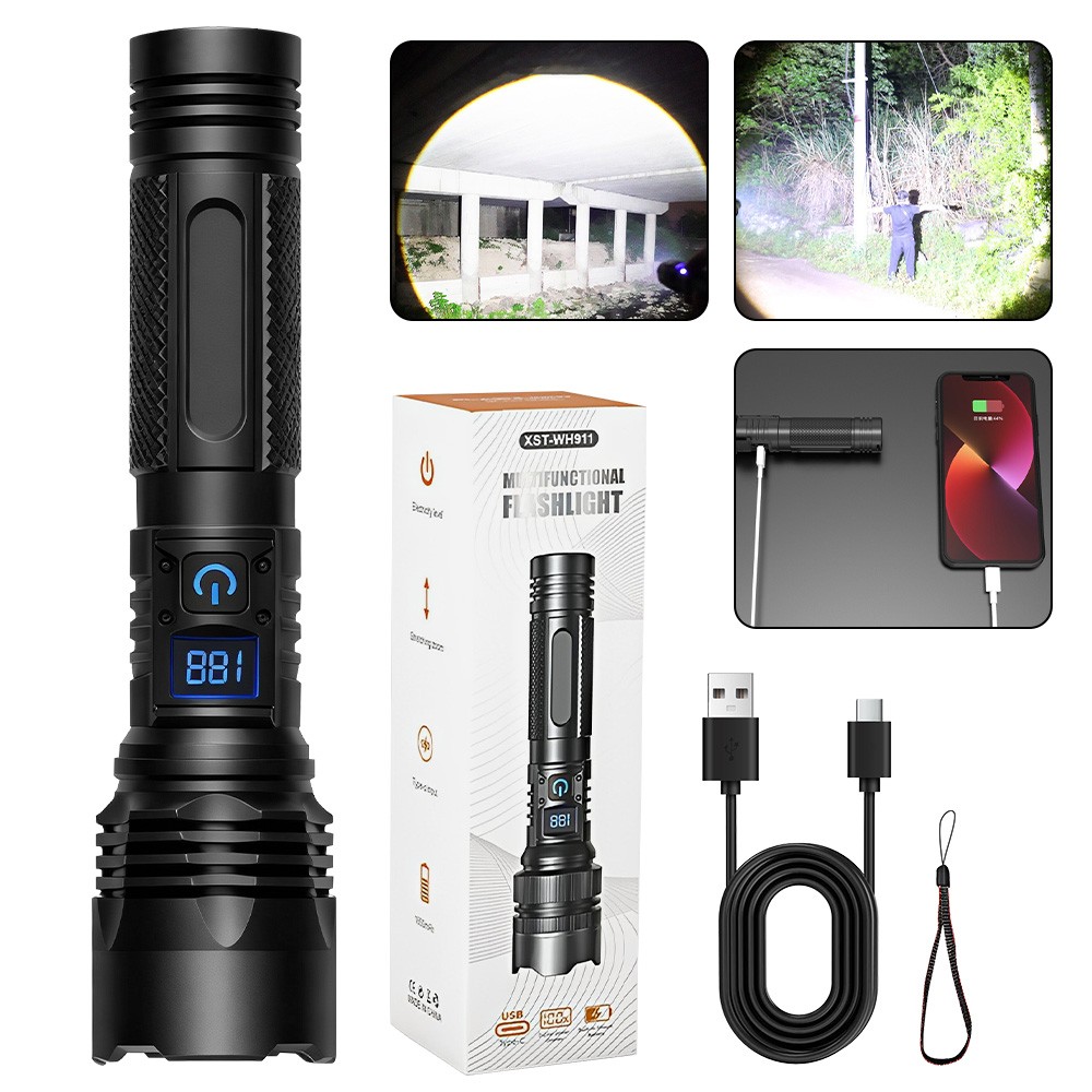 99000000 Lumen Super Bright LED Tactical Flashlight Rechargeable LED Work Lights