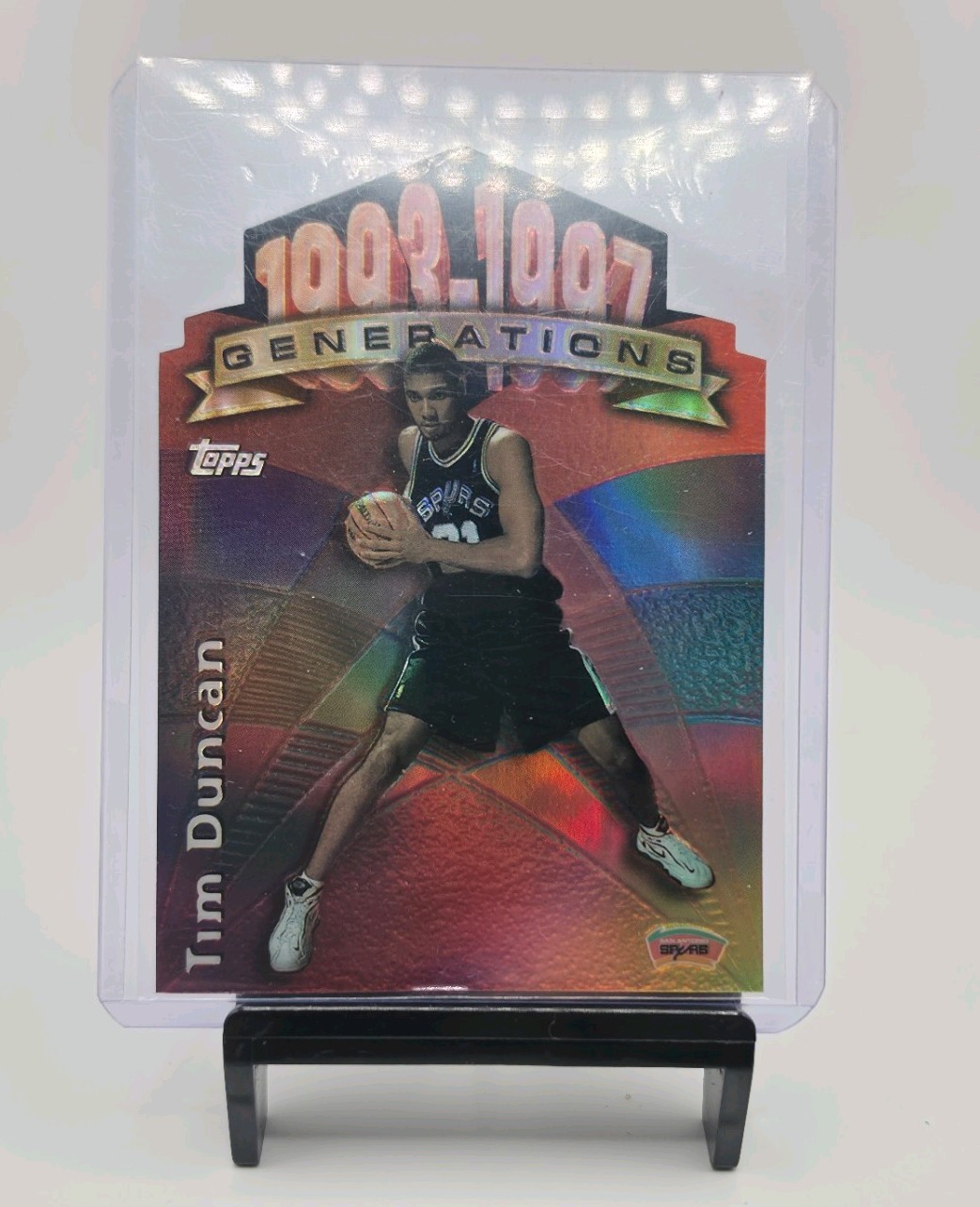 1997 Topps Generations Die-Cut Refractor #G28 Tim Duncan RC Rookie 1997 Topps Generations Die-Cut Refractor #G28 Tim Duncan RC Rookie