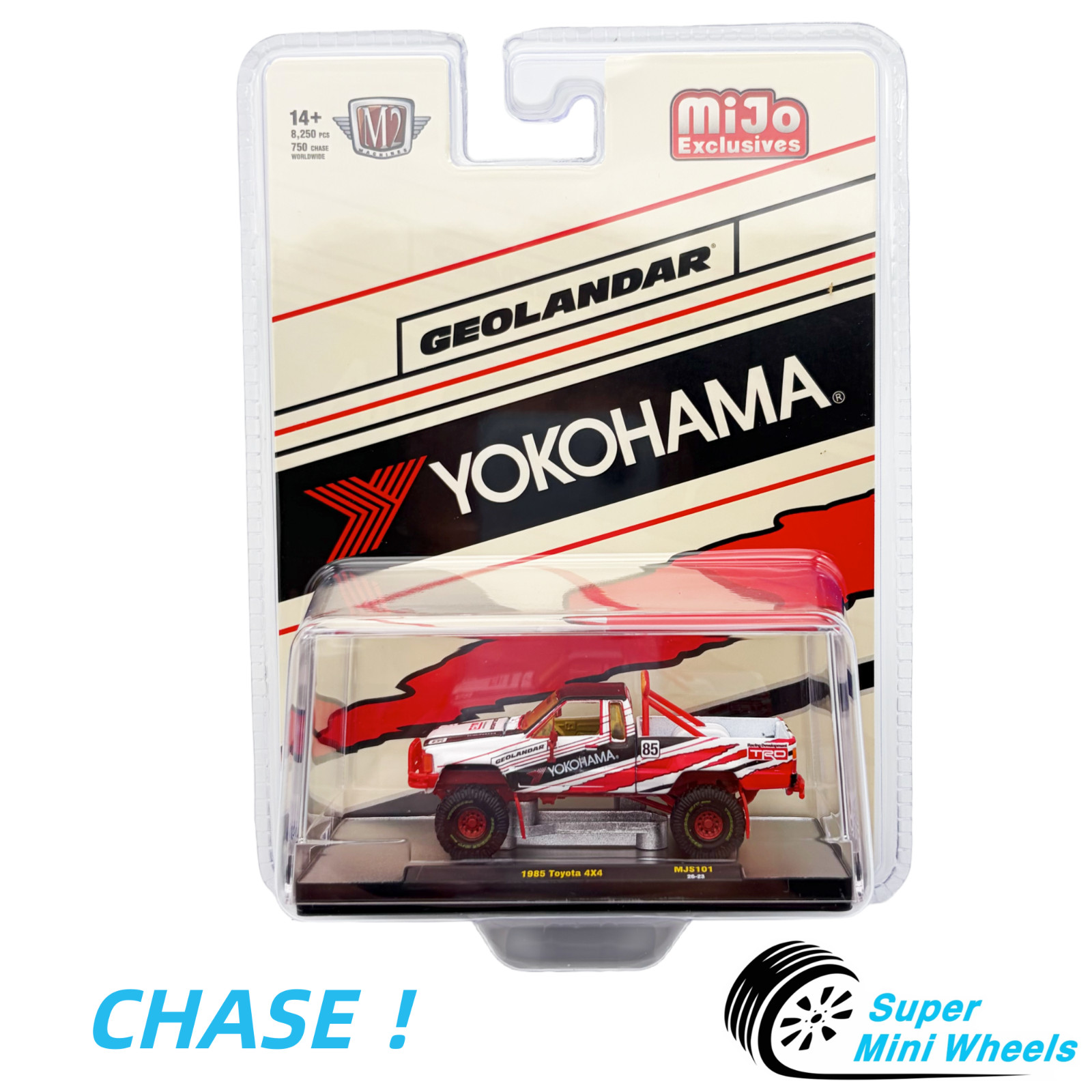 CHASE M2 Machines 1:64 1985 Toyota 4×4 Off-Road Pickup Yokohama Geolandar CHASE M2 Machines 1:64 1985 Toyota 4×4 Off-Road Pickup Yokohama Geolandar