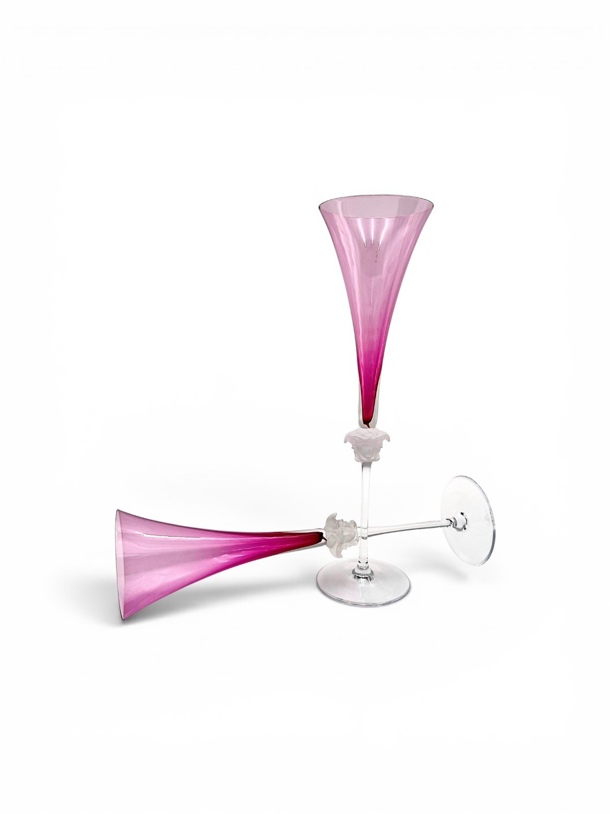 Rosenthal × Versace Medusa Lumiere Rose - Champagne Flutes, Set of 2 *IN BOX*