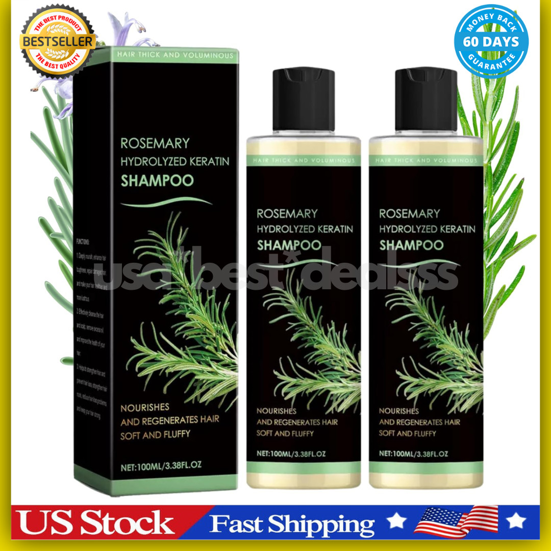 Tgideas Organic Rosemary Hair Growth Shampoo for Women and Men-Natural 2PC