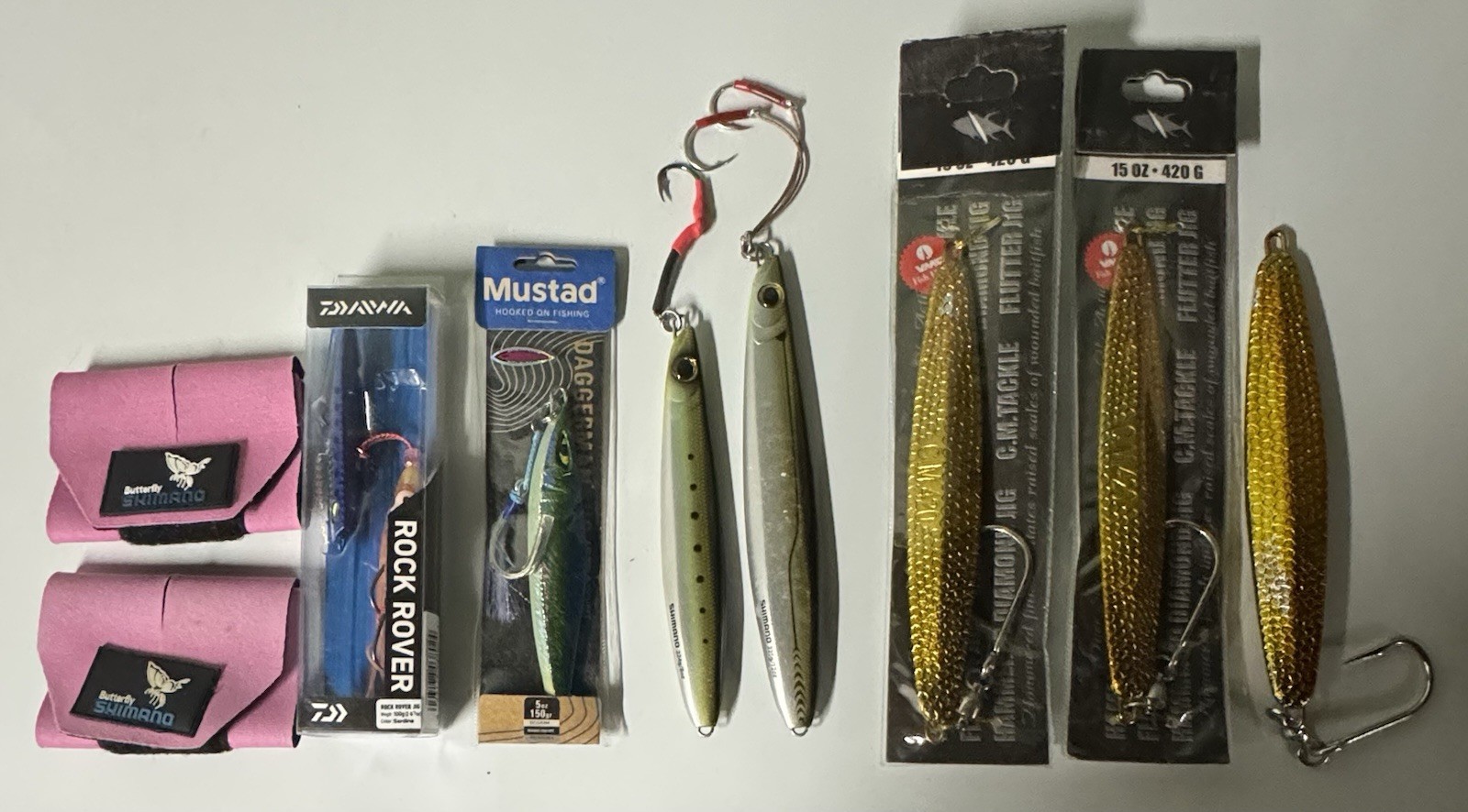 Shimano, Mustad, Daiwa & Hammer Jig Lot Of 7 Jigs Total + More Shimano, Mustad, Daiwa & Hammer Jig Lot Of 7 Jigs Total + More