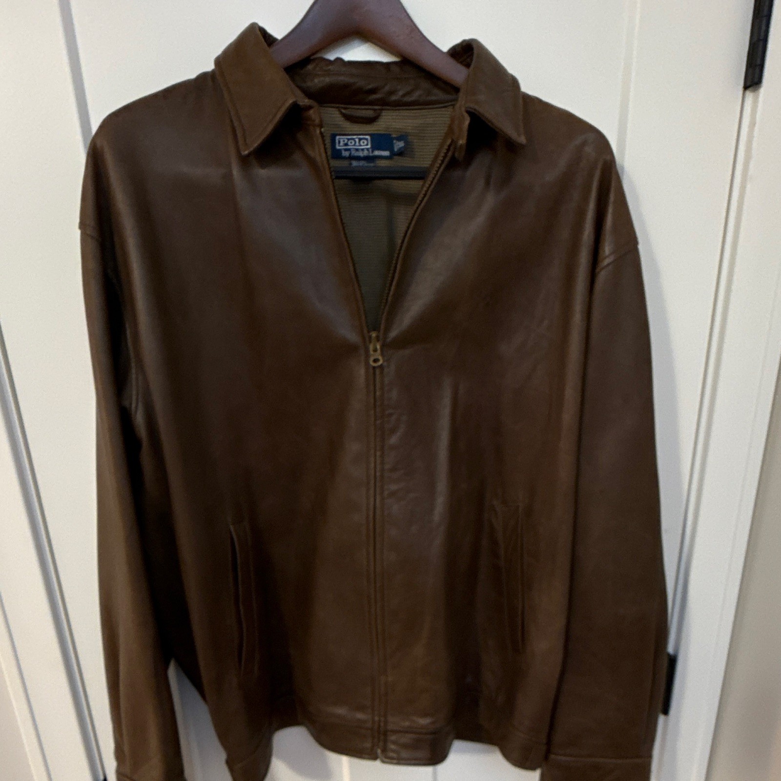 Polo Ralph Lauren Genuine Leather Vintage 1990’s Brown Jacket Pre-Owned Polo Ralph Lauren Genuine Leather Vintage 1990’s Brown Jacket Pre-Owned