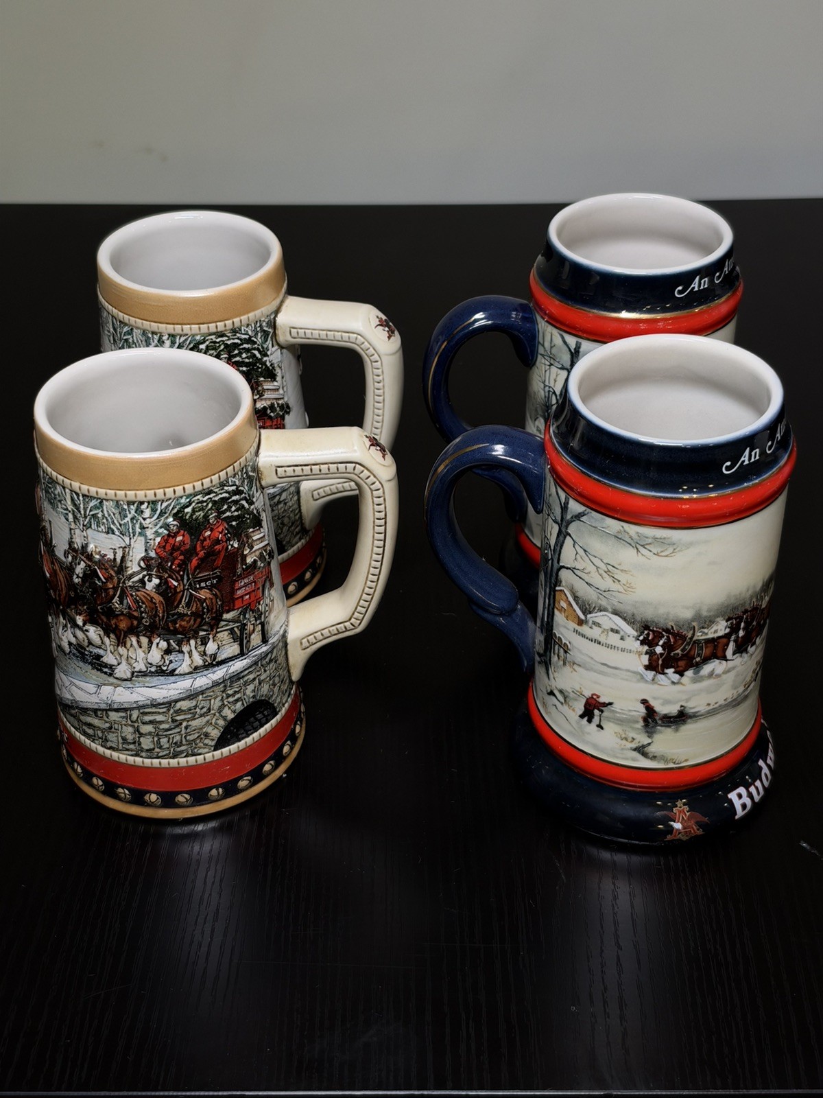 4 Vintage Budweiser Collectible Beer Steins 4 Vintage Budweiser Collectible Beer Steins