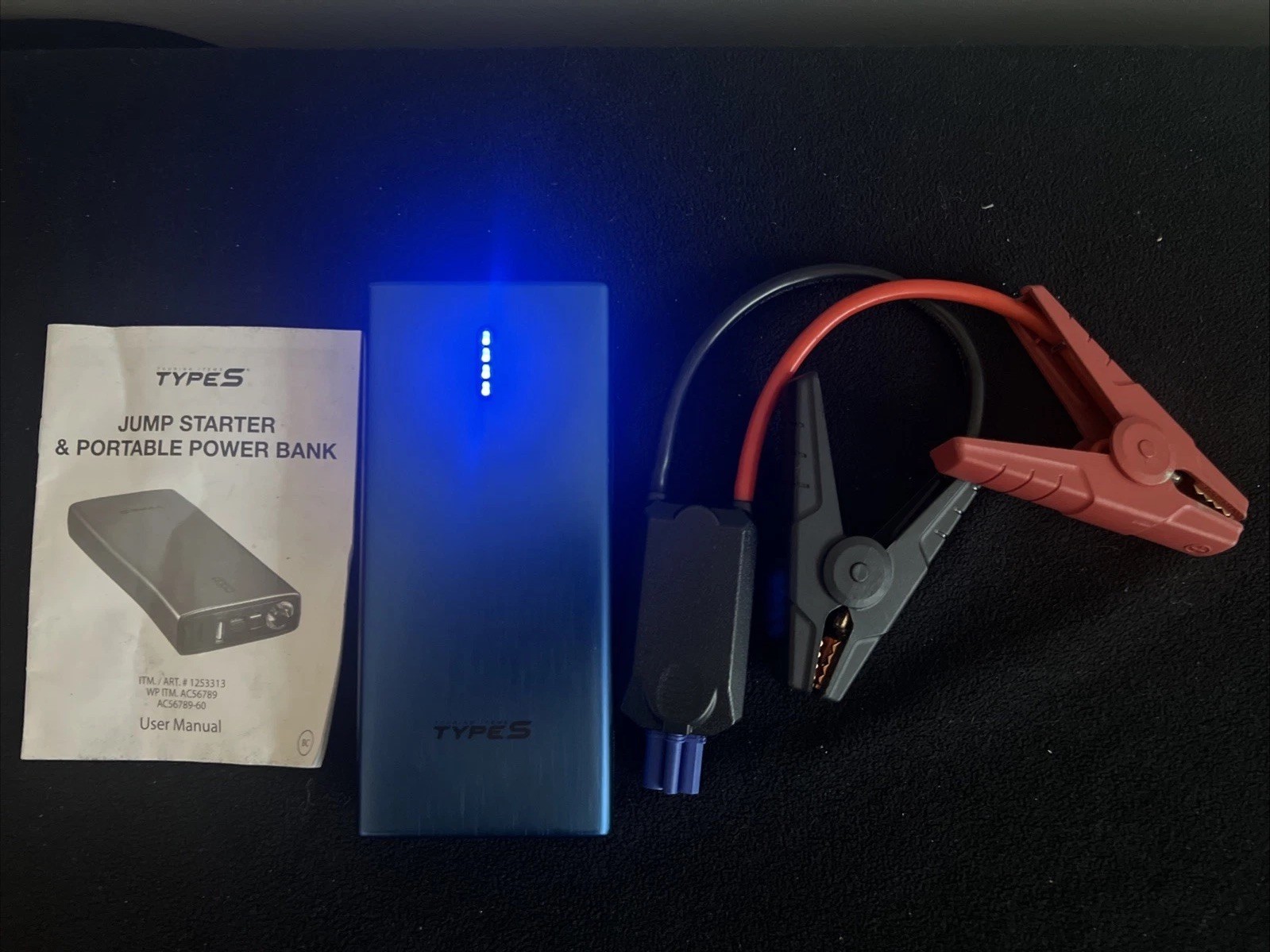 Type S Jump Starter & Portable Power Bank AC56789 10000mAh Blue - Tested Type S Jump Starter & Portable Power Bank AC56789 10000mAh Blue - Tested