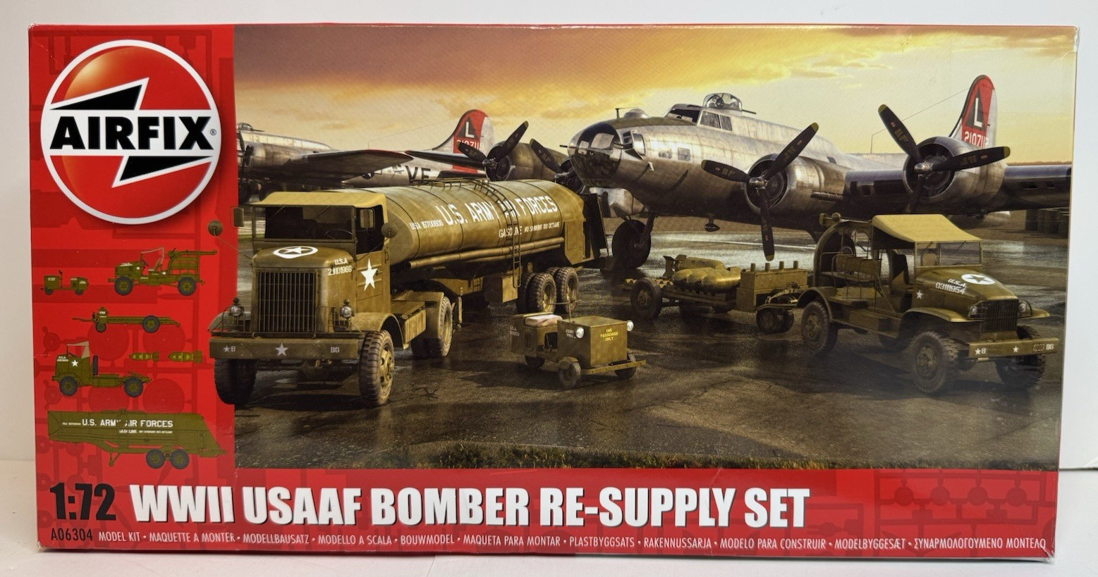 AIRFIX WWII USAAF Bomber Re-Supply Set Model Kit 1:72 Boxed A06304 New Open Box AIRFIX WWII USAAF Bomber Re-Supply Set Model Kit 1:72 Boxed A06304 New Open Box