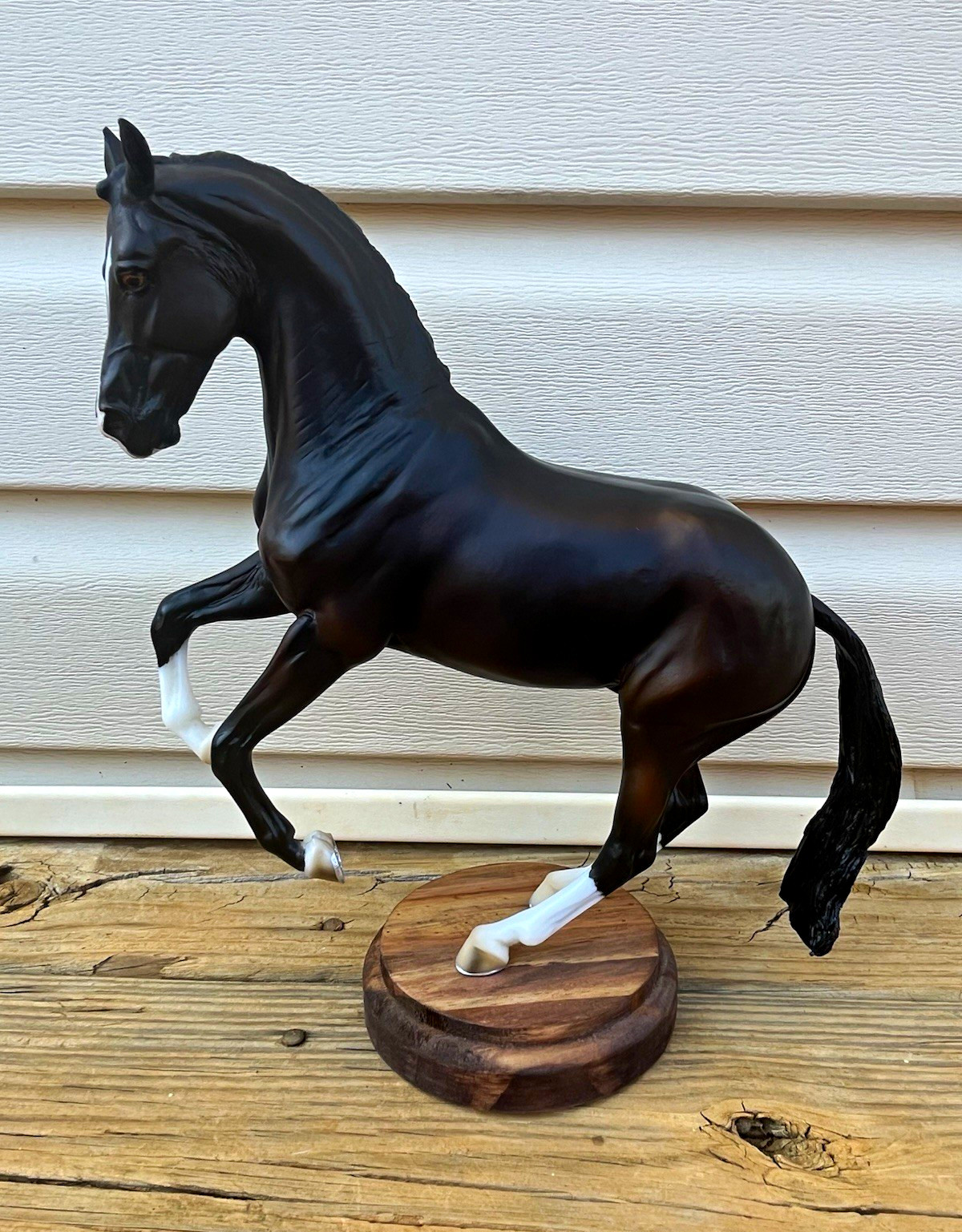 Breyer Traditional Valegro, RETIRED, hard to find. Comes with custom wooden base Breyer Traditional Valegro, RETIRED, hard to find. Comes with custom wooden base
