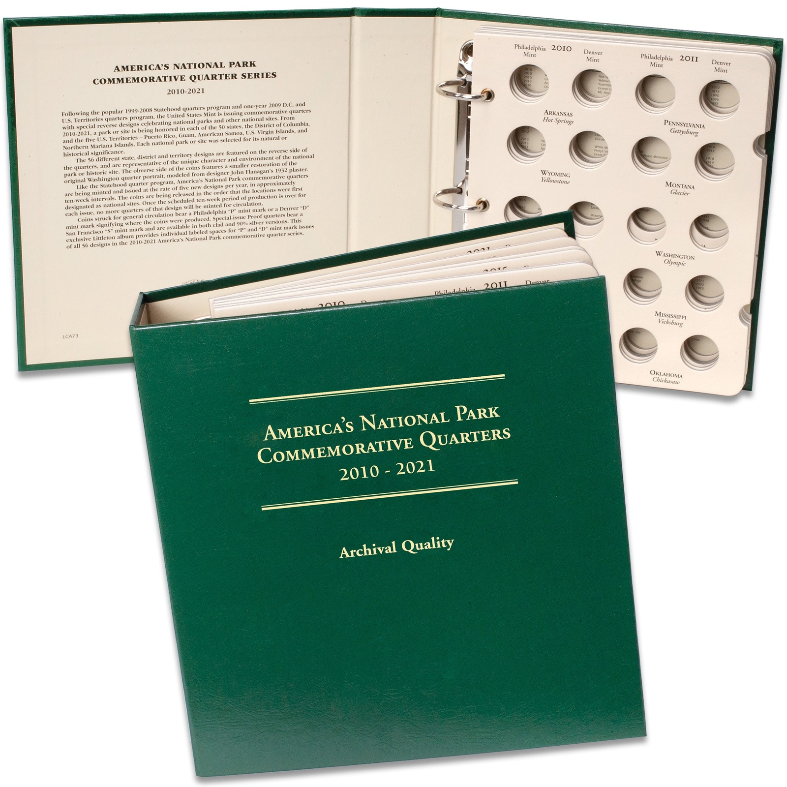 2010-2021 P&D America's National Park Quarter Series Album Coin Storage 2010-2021 P&D America's National Park Quarter Series Album Coin Storage