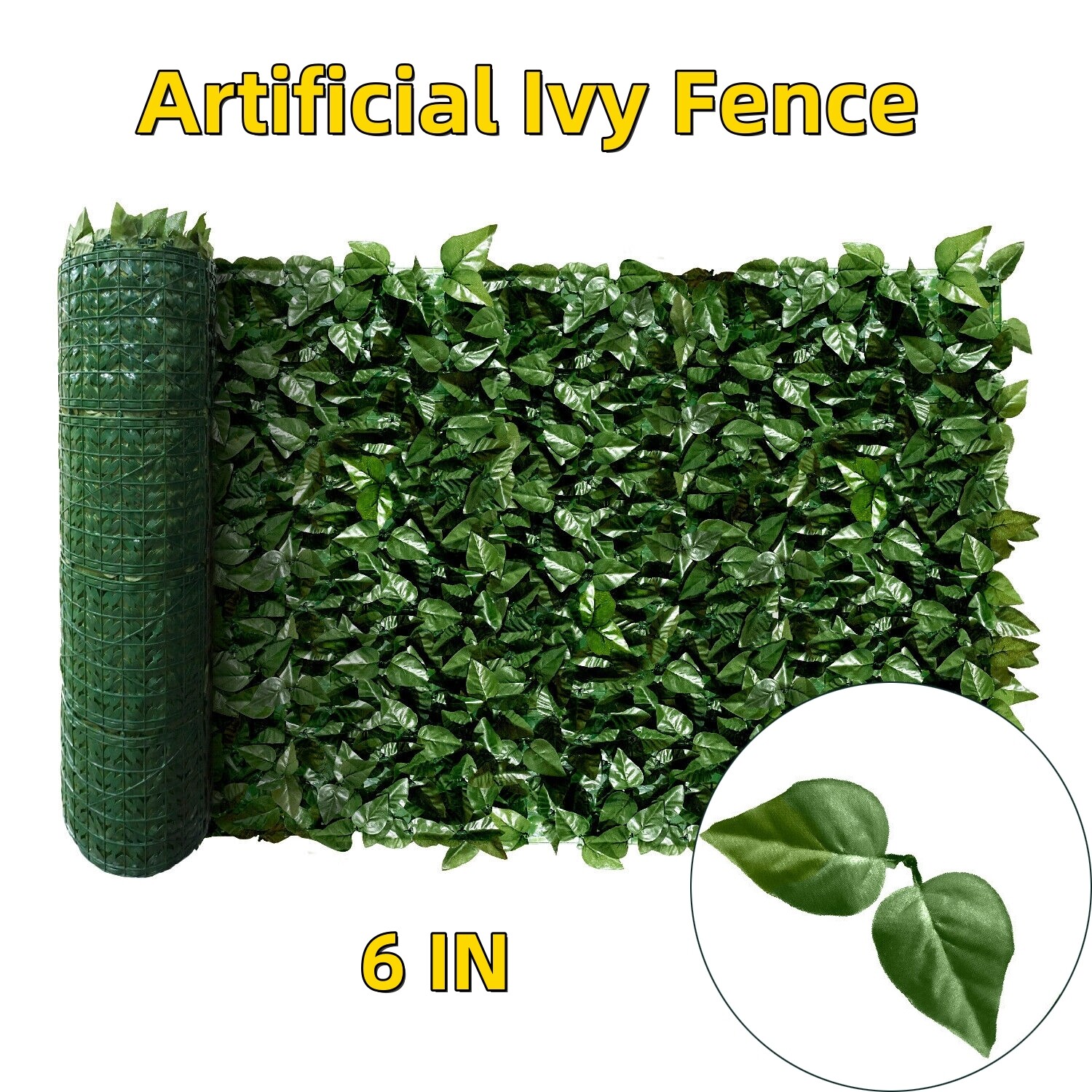 6ft Artificial Hedge Faux Ivy Leaves Privacy Fence Panel Screen Home Wall Decor