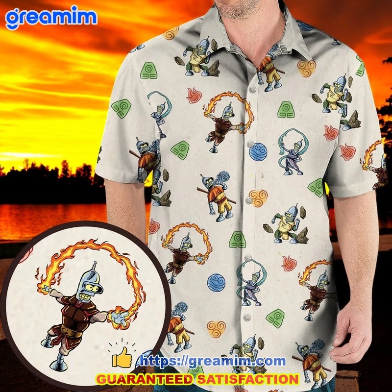 Water Earth Fire Air Bender Futurama Hawaiian Shirt