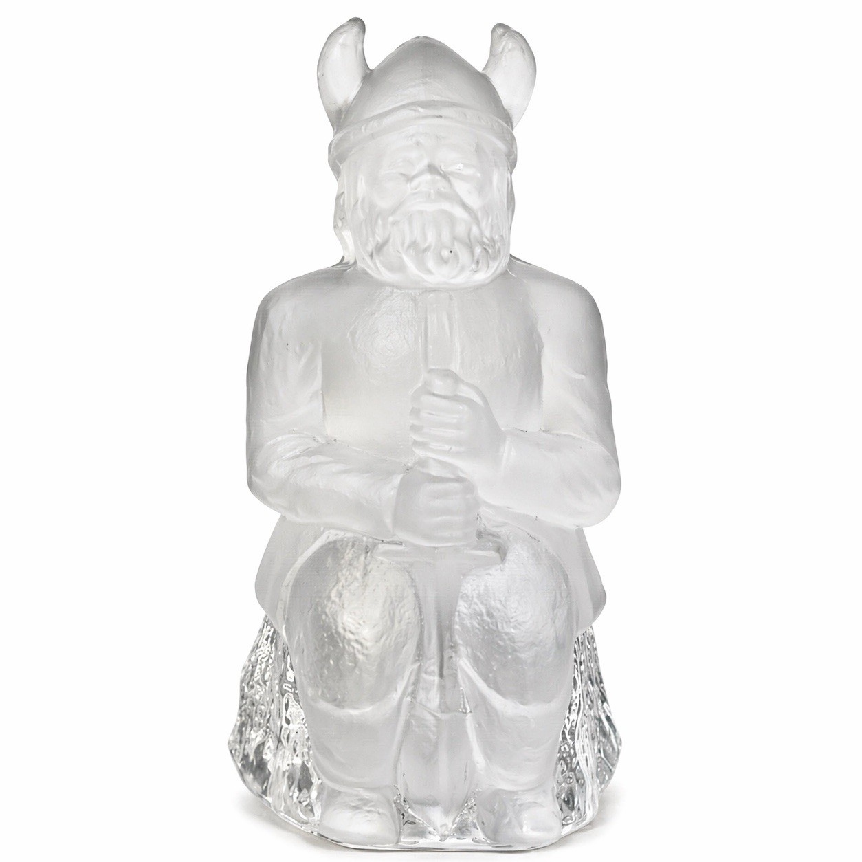 Vintage 6” Frosted Glass Viking Warrior Figurine Scandinavian Art Glass Decor Vintage 6” Frosted Glass Viking Warrior Figurine Scandinavian Art Glass Decor