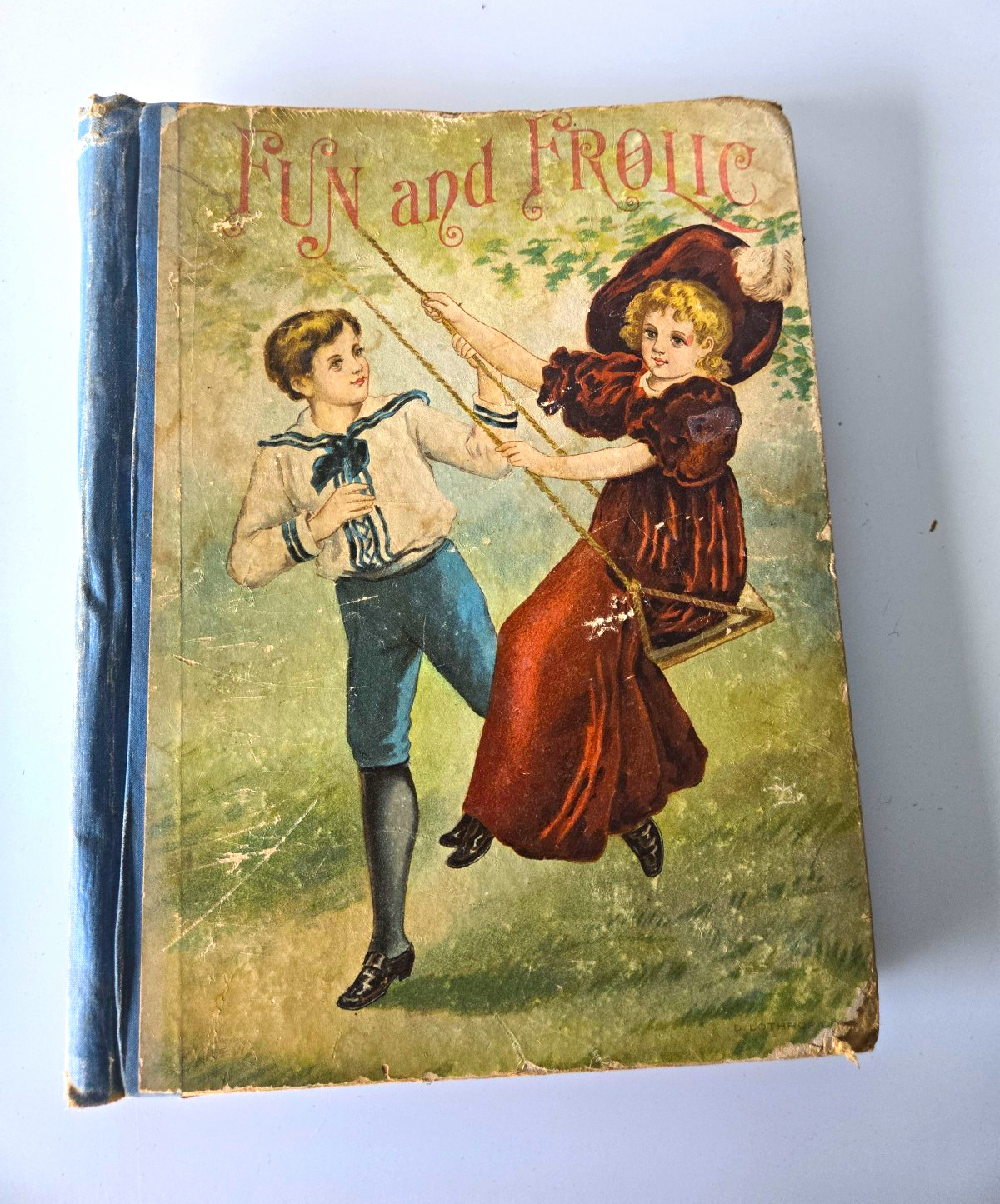 1892 Fun and Frolic Stories and Poems D Lothrop Antique Childrens Book Worn