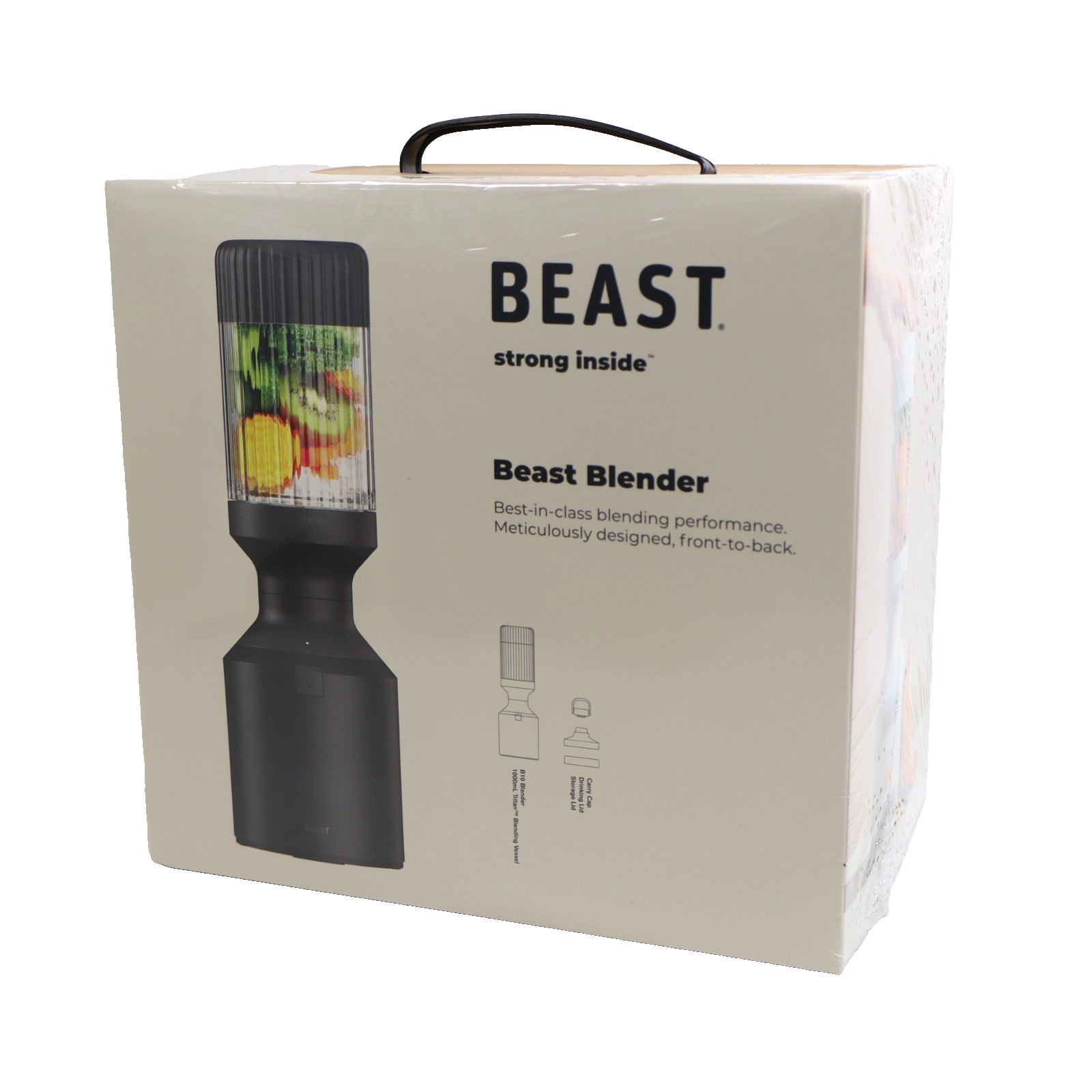 Beast Blender B10 1000mL Tritan Blending Vessel w/ Carry Cap & Lids, Black