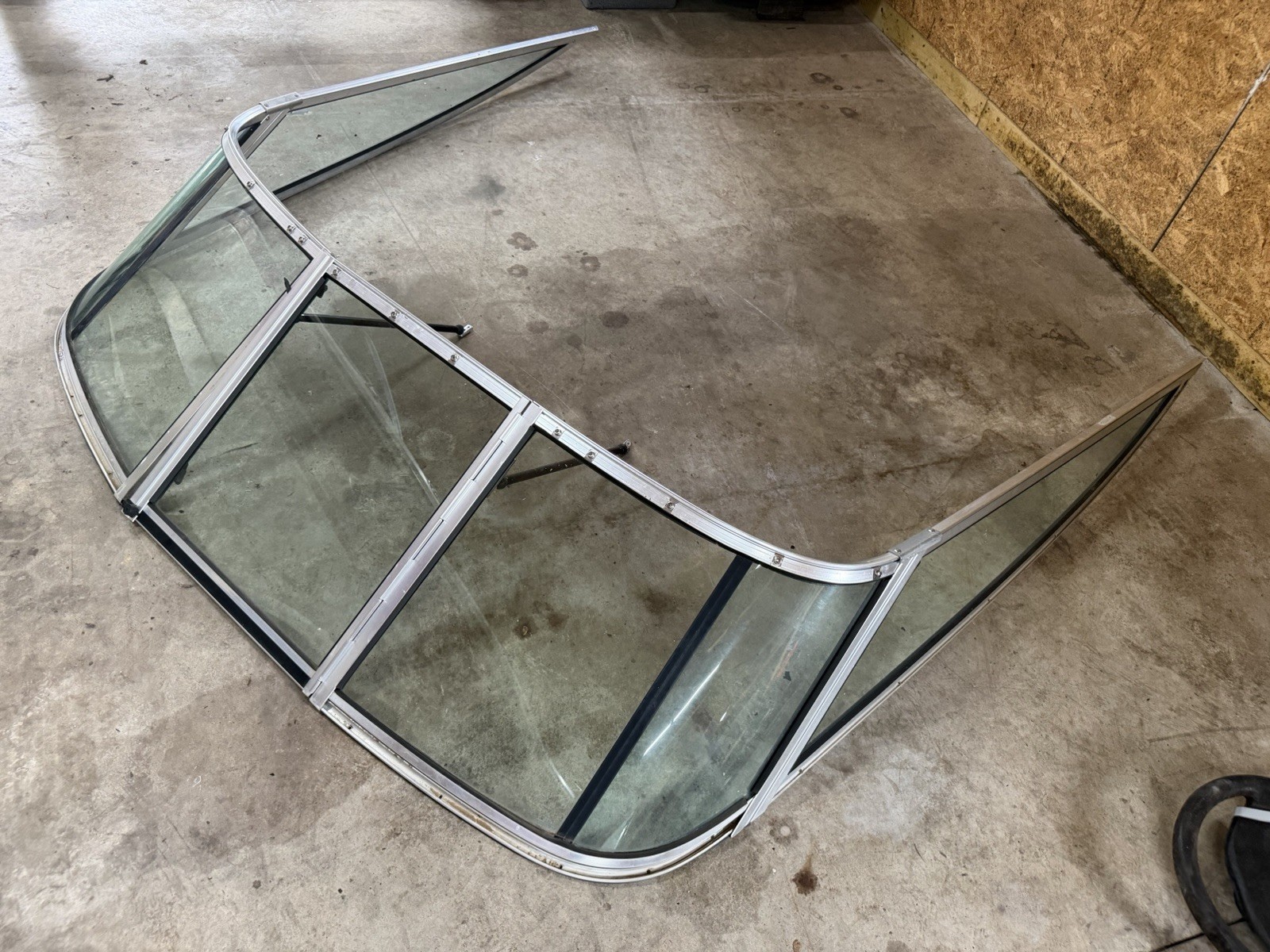 Complete Walk-Thru Curved Boat Windshield