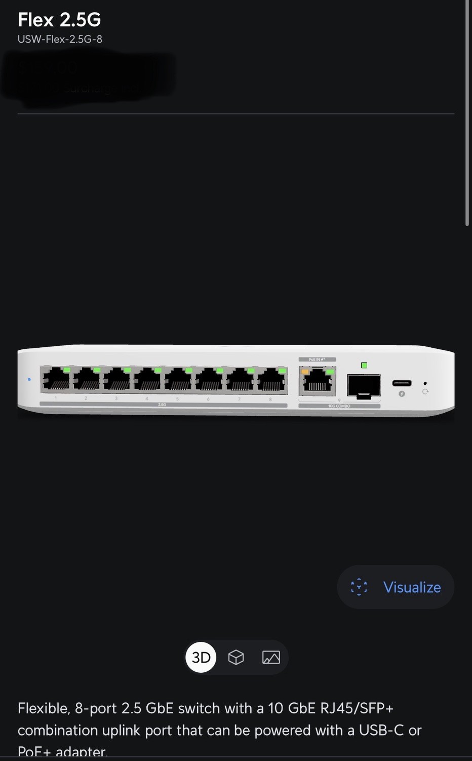 Ubiquiti UniFi USW-Flex-2.5G-8 8-Port 2.5GbE Managed Switch 10Gbps SFP+ Ubiquiti UniFi USW-Flex-2.5G-8 8-Port 2.5GbE Managed Switch 10Gbps SFP+