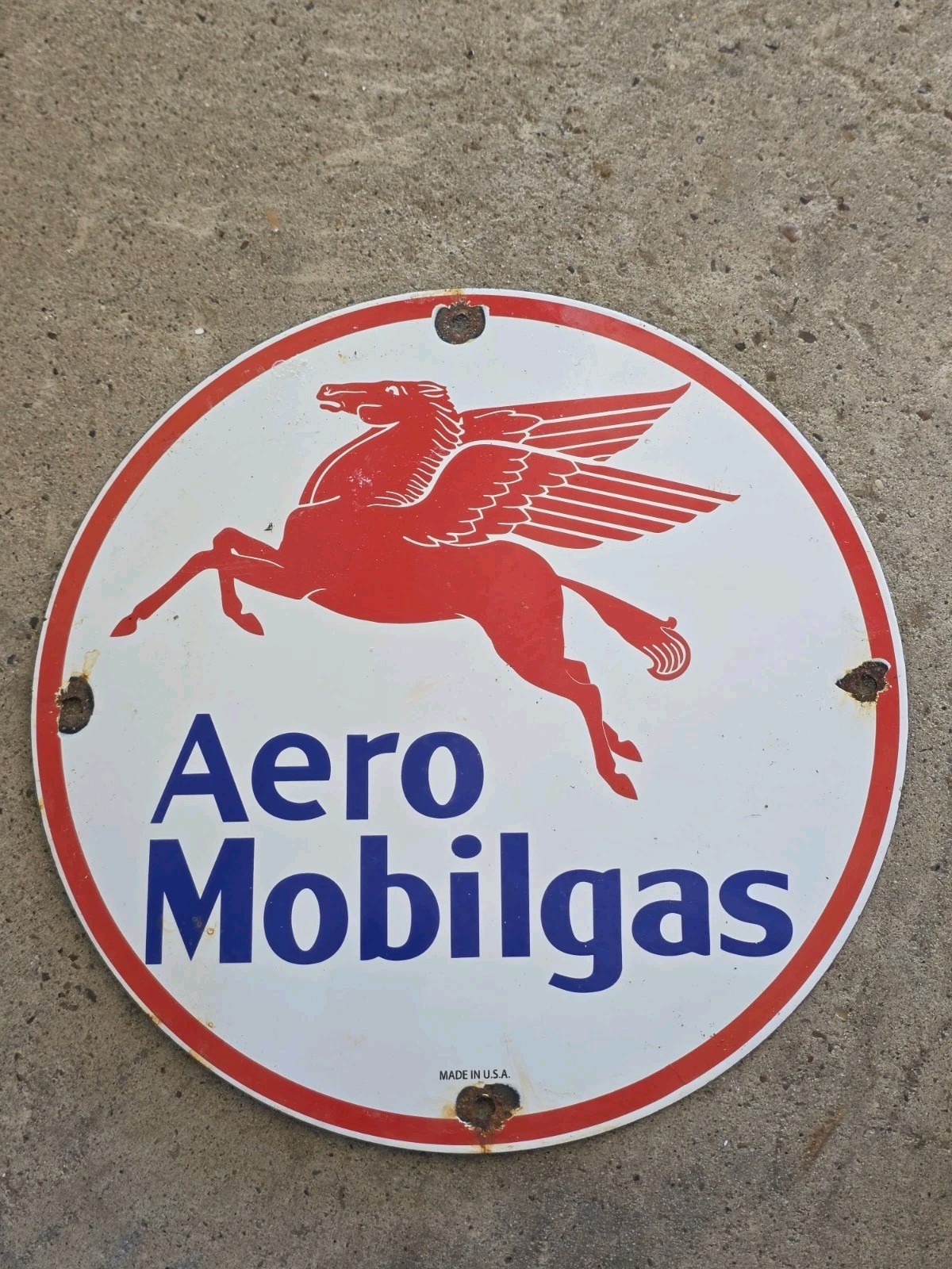 VINTAGE AERO MOBILGAS PORCELAIN SIGN 12 VINTAGE AERO MOBILGAS PORCELAIN SIGN 12