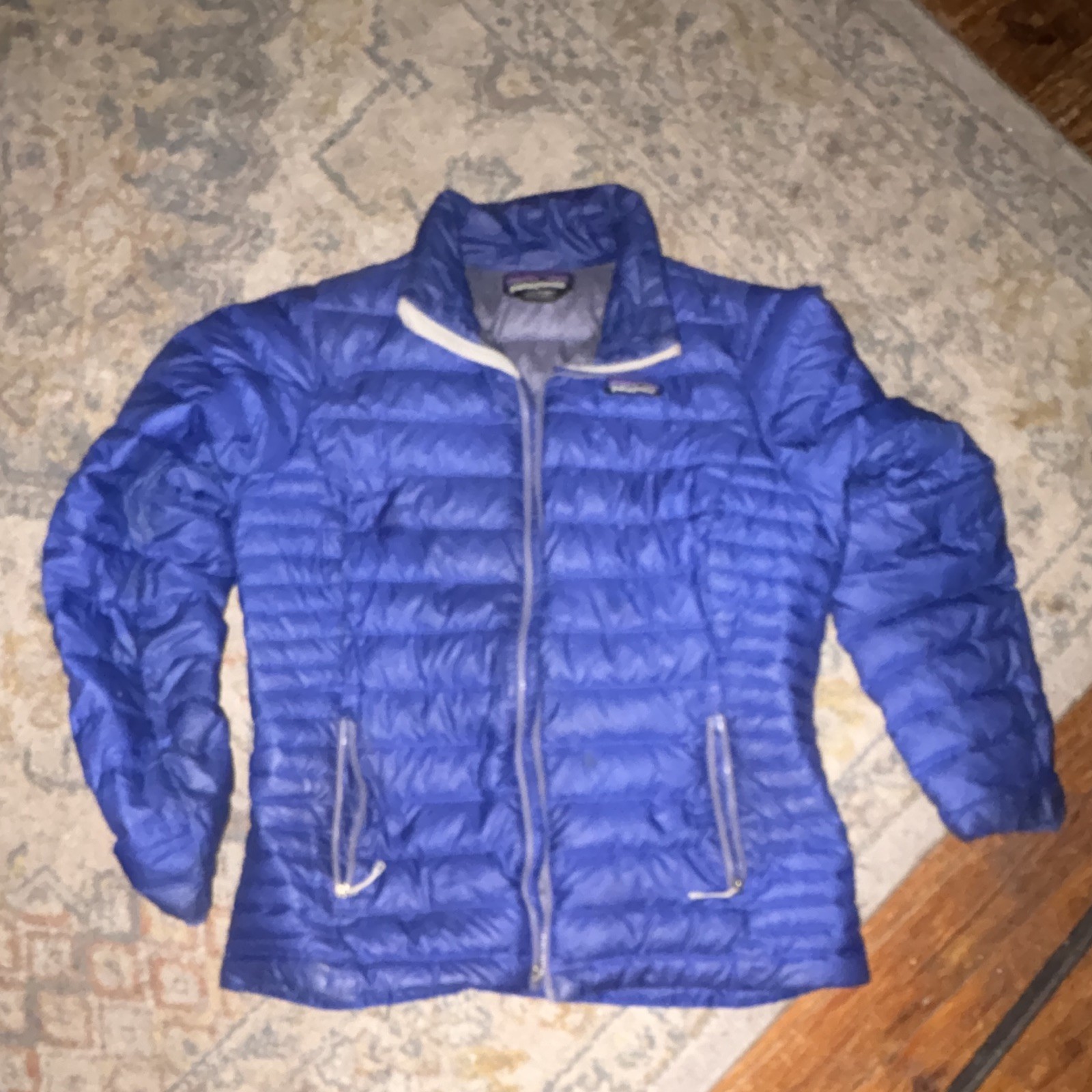Patagonia Down Sweater Women\'s Blue Down Puffer Jacket Full Zip Quilted Sz L Patagonia Down Sweater Women\'s Blue Down Puffer Jacket Full Zip Quilted Sz L