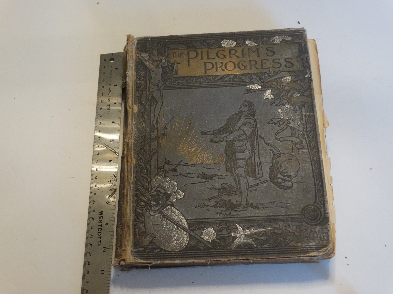 1891 editon of The Pilgrim\'s Progress by John Bunyan blue decorated cloth covers 1891 editon of The Pilgrim\'s Progress by John Bunyan blue decorated cloth covers