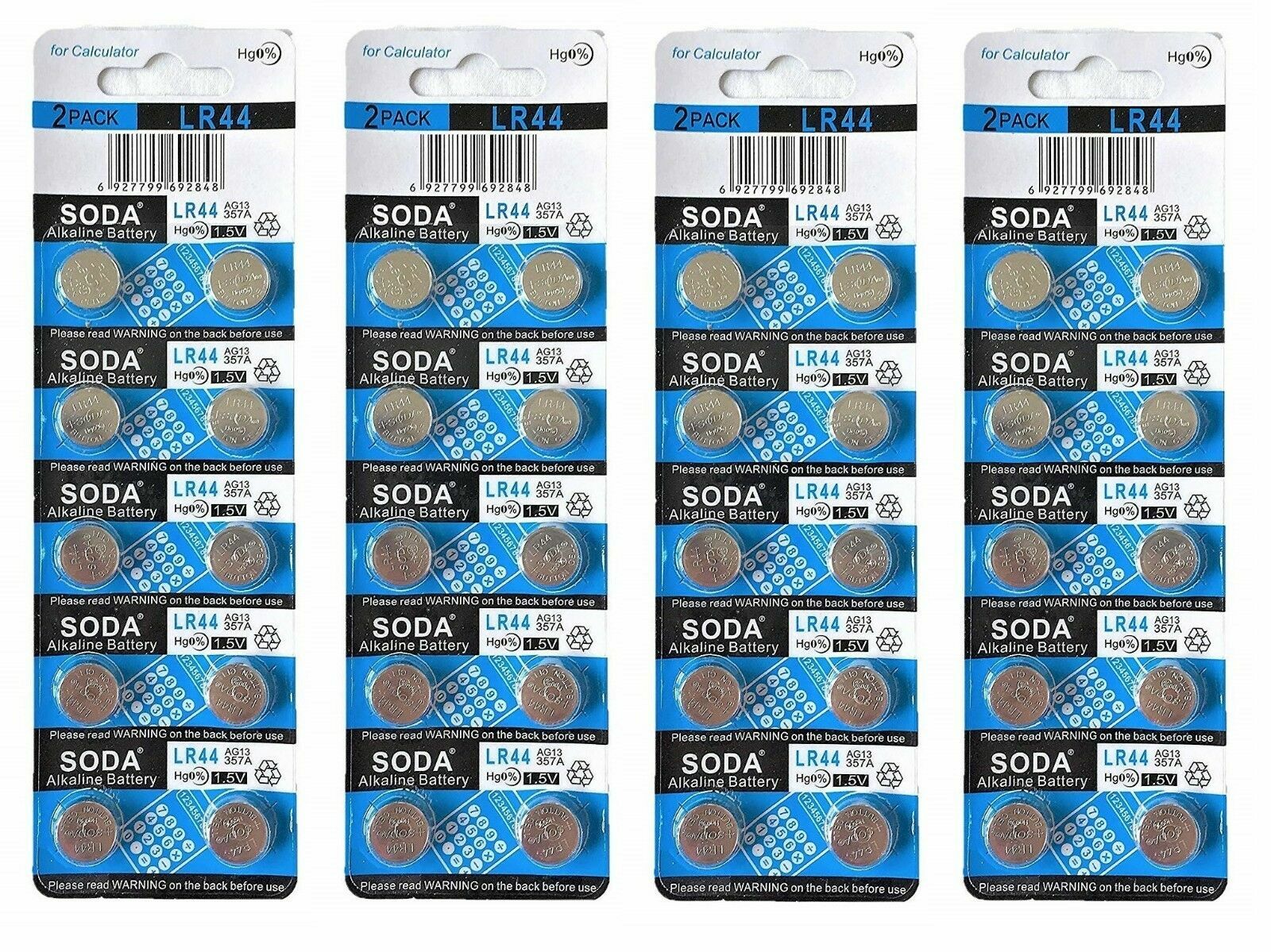 40 pieces LR44 AG13 357A 157 303 A76 L1154 1.55V Alkaline Battery SODA 