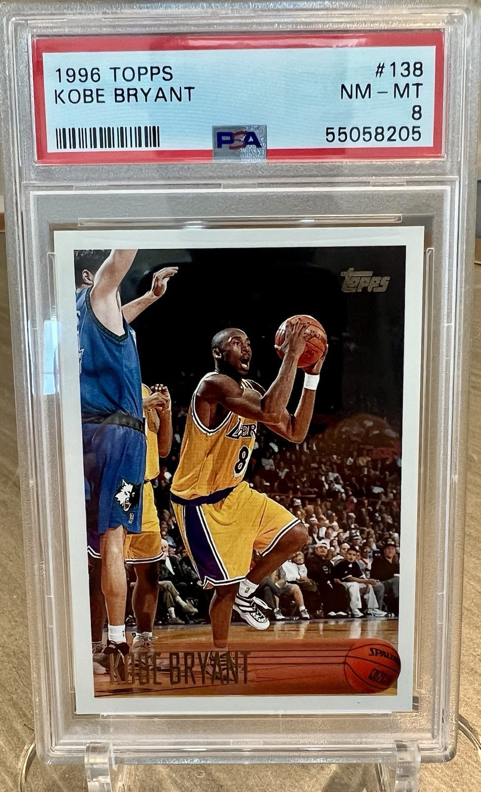 1996-97 Topps Kobe Bryant #138 (RC) Lakers NBA PSA 8 Graded Base 1996-97 Topps Kobe Bryant #138 (RC) Lakers NBA PSA 8 Graded Base