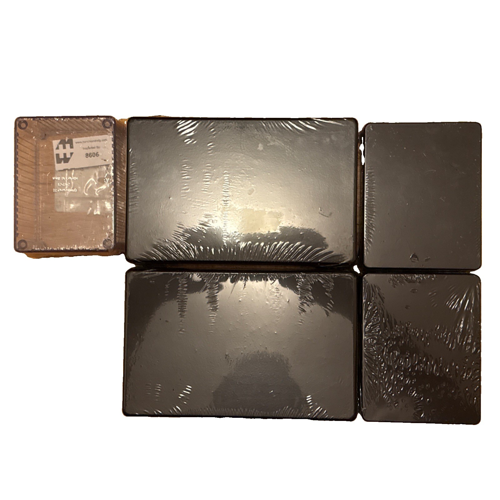 Lot Of 5pc Genuine Hammond Diecast Aluminium Enclosure Box - Black Lot Of 5pc Genuine Hammond Diecast Aluminium Enclosure Box - Black