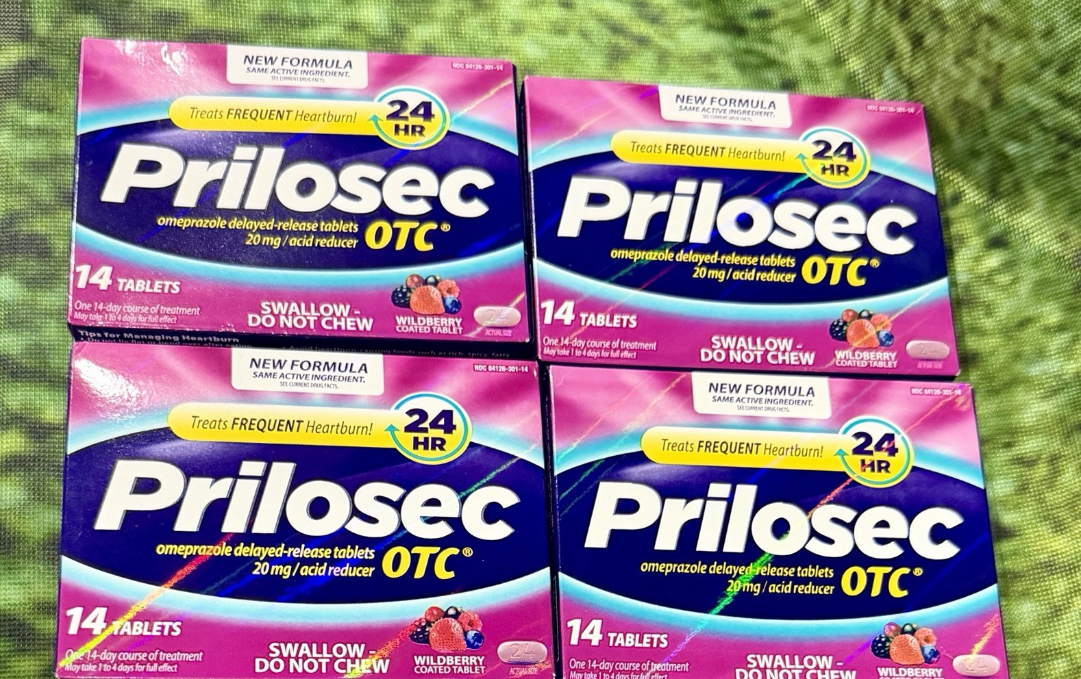 (4) Prilosec Omeprazole Delayed Release Acid Reducer Wildberry 14ct Ex 03/28 (4) Prilosec Omeprazole Delayed Release Acid Reducer Wildberry 14ct Ex 03/28