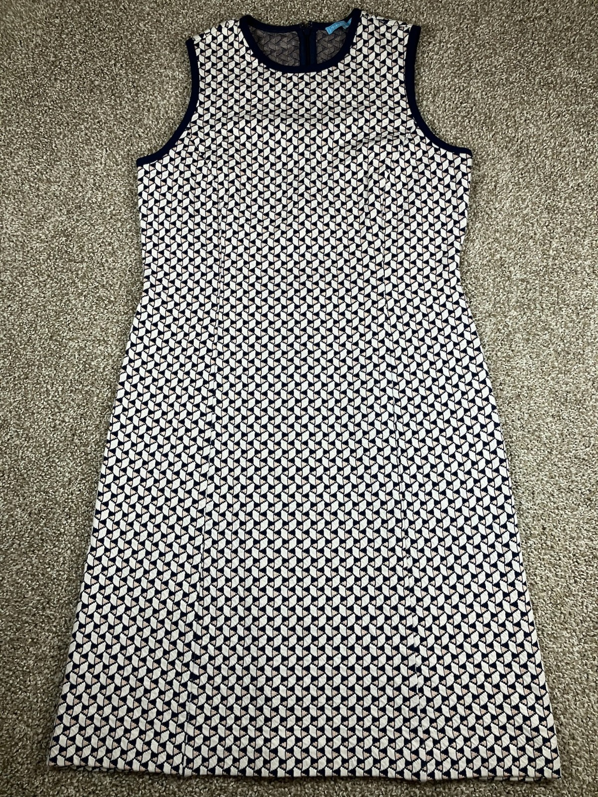 J McLaughlin Sleeveless Geometric Textured Knit Shift Dress Size Medium