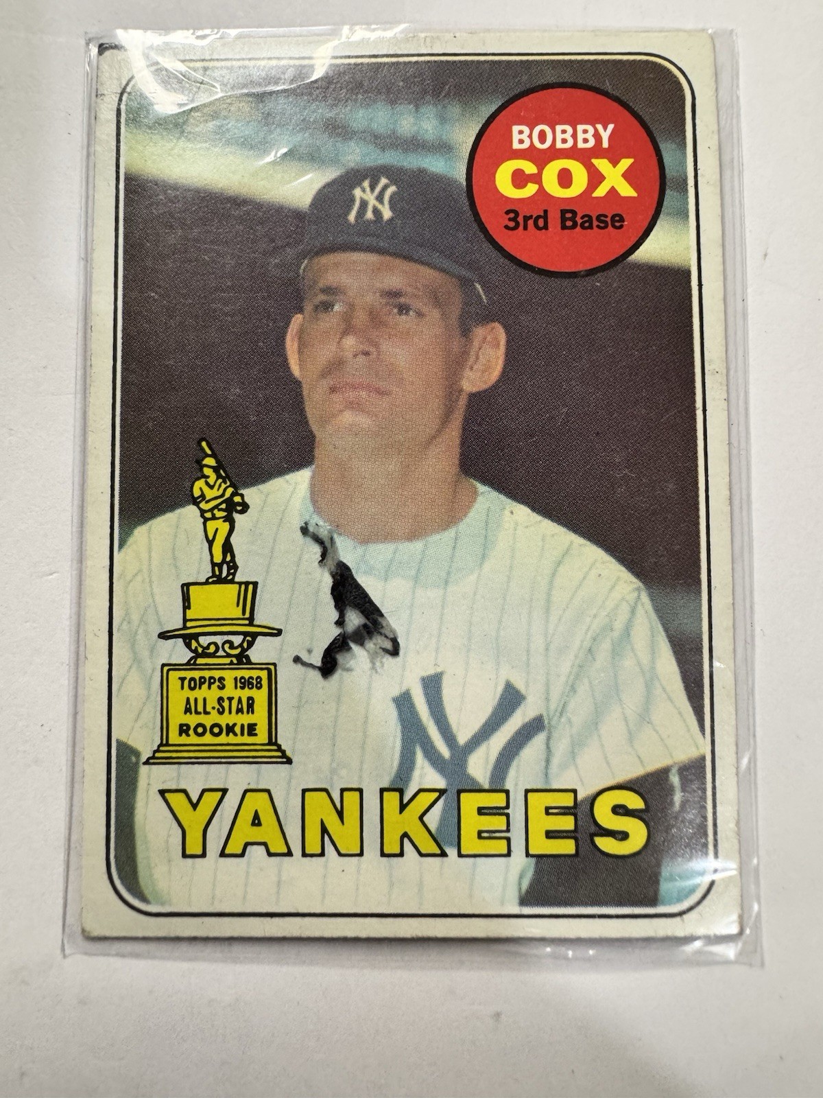 1969 Topps #237 Bobby Cox RC Yankees HOF Manager PSA Sole Mainstream Player Card 1969 Topps #237 Bobby Cox RC Yankees HOF Manager PSA Sole Mainstream Player Card
