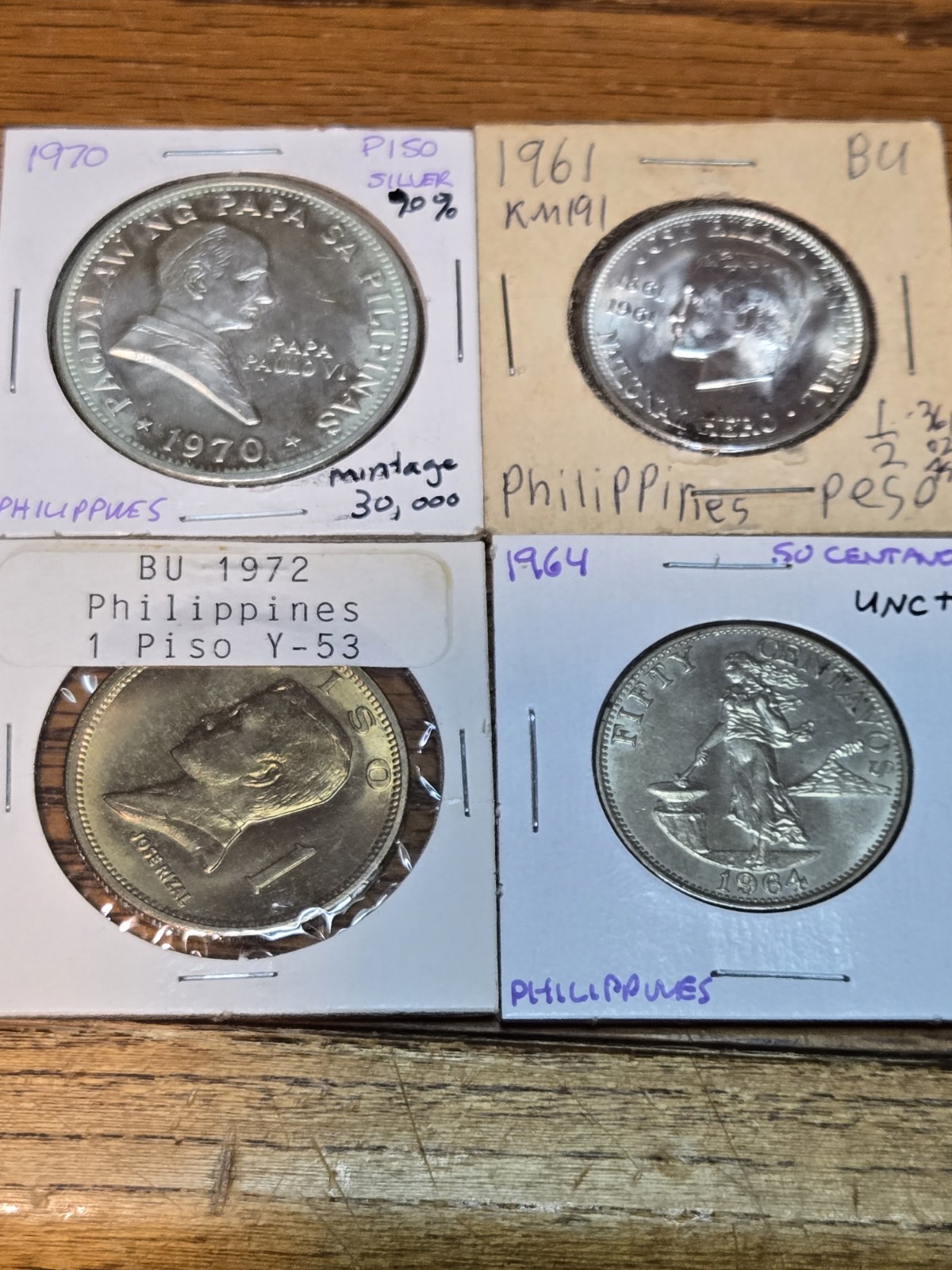 Beautiful Lot Of Rare Philippine SILVER (2) And Cn (2) Coins In BU And UNC++.